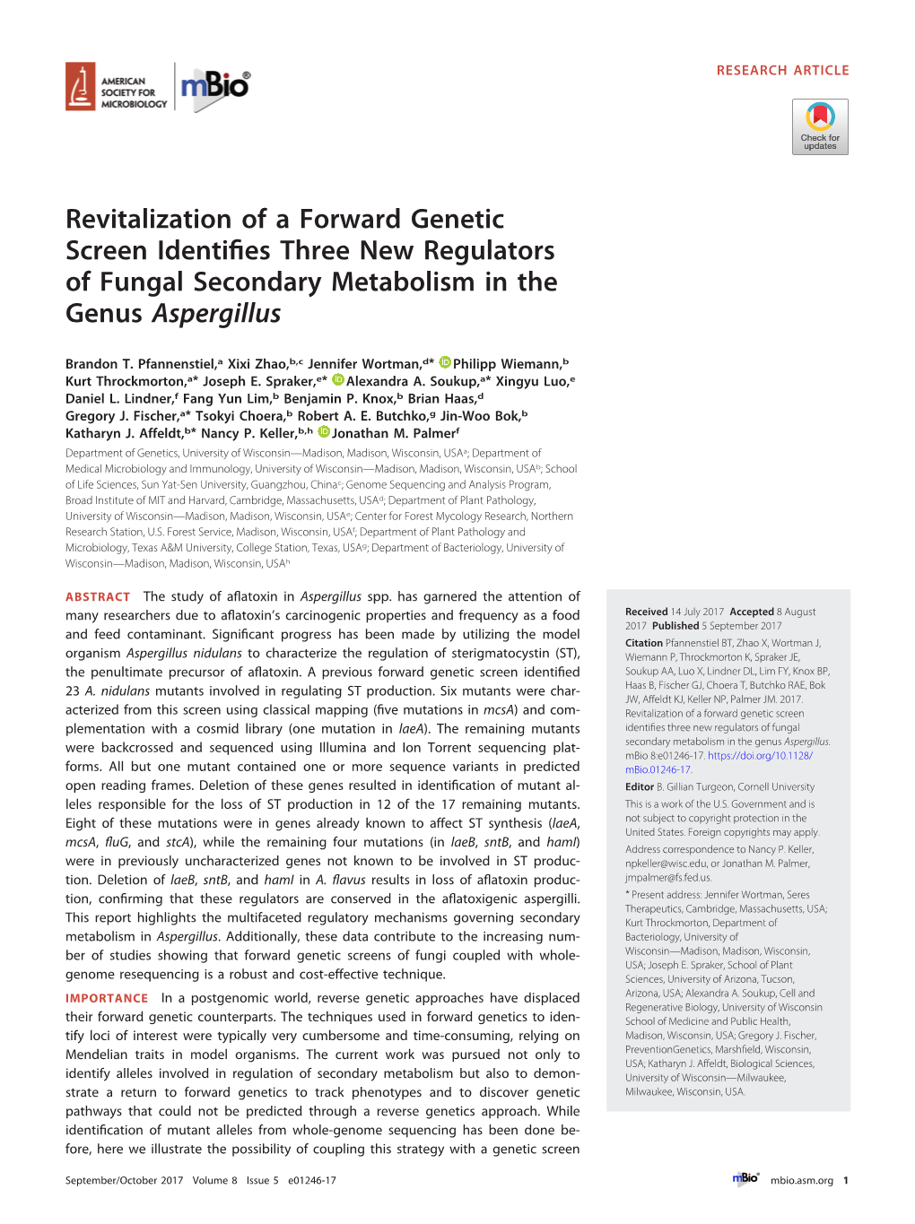 Revitalization of a Forward Genetic Screen Identifies Three New