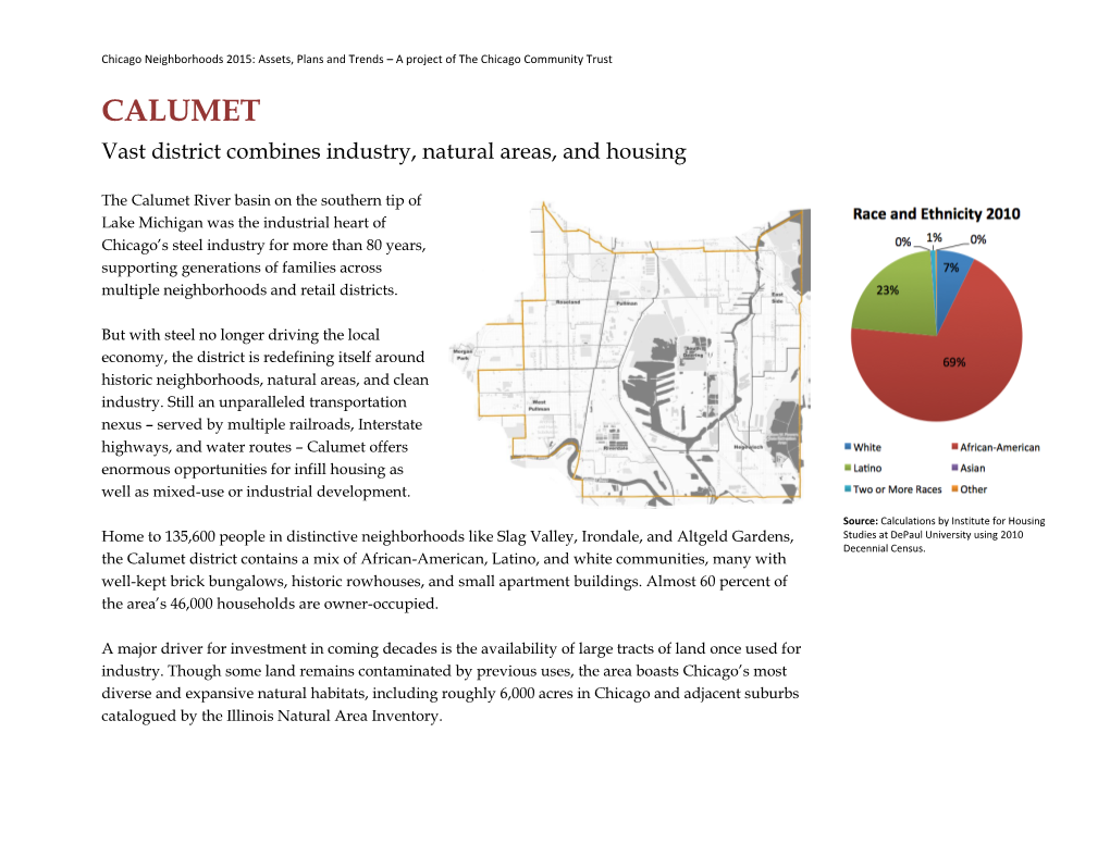 CALUMET Vast District Combines Industry, Natural Areas, and Housing