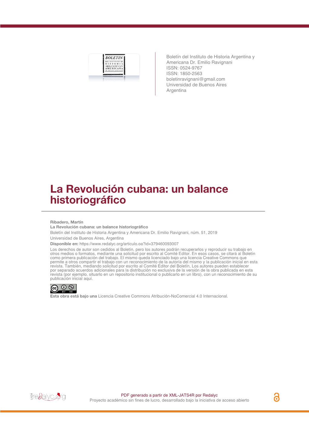 La Revolución Cubana: Un Balance Historiográfico