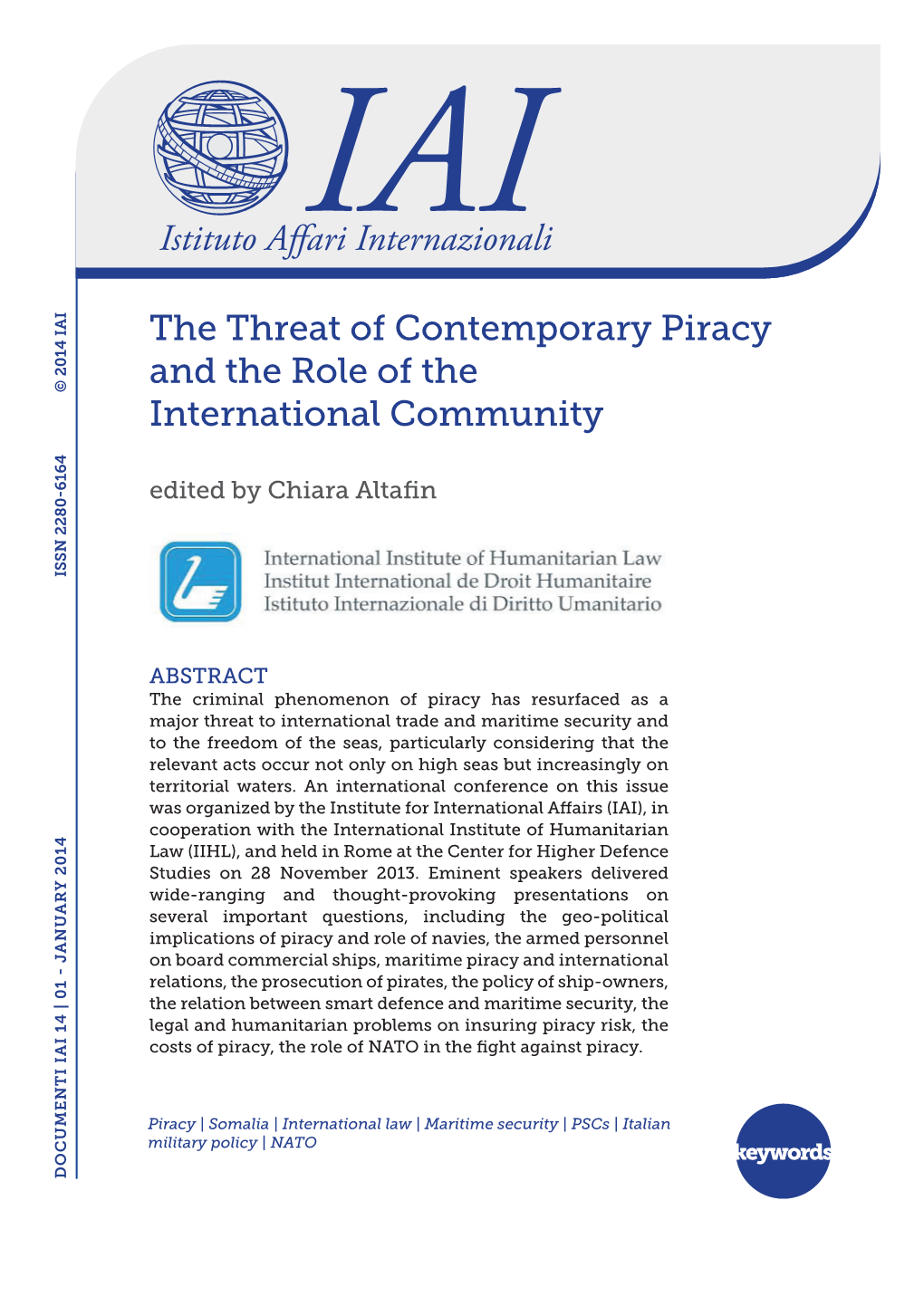 The Threat of Contemporary Piracy and the Role of the International