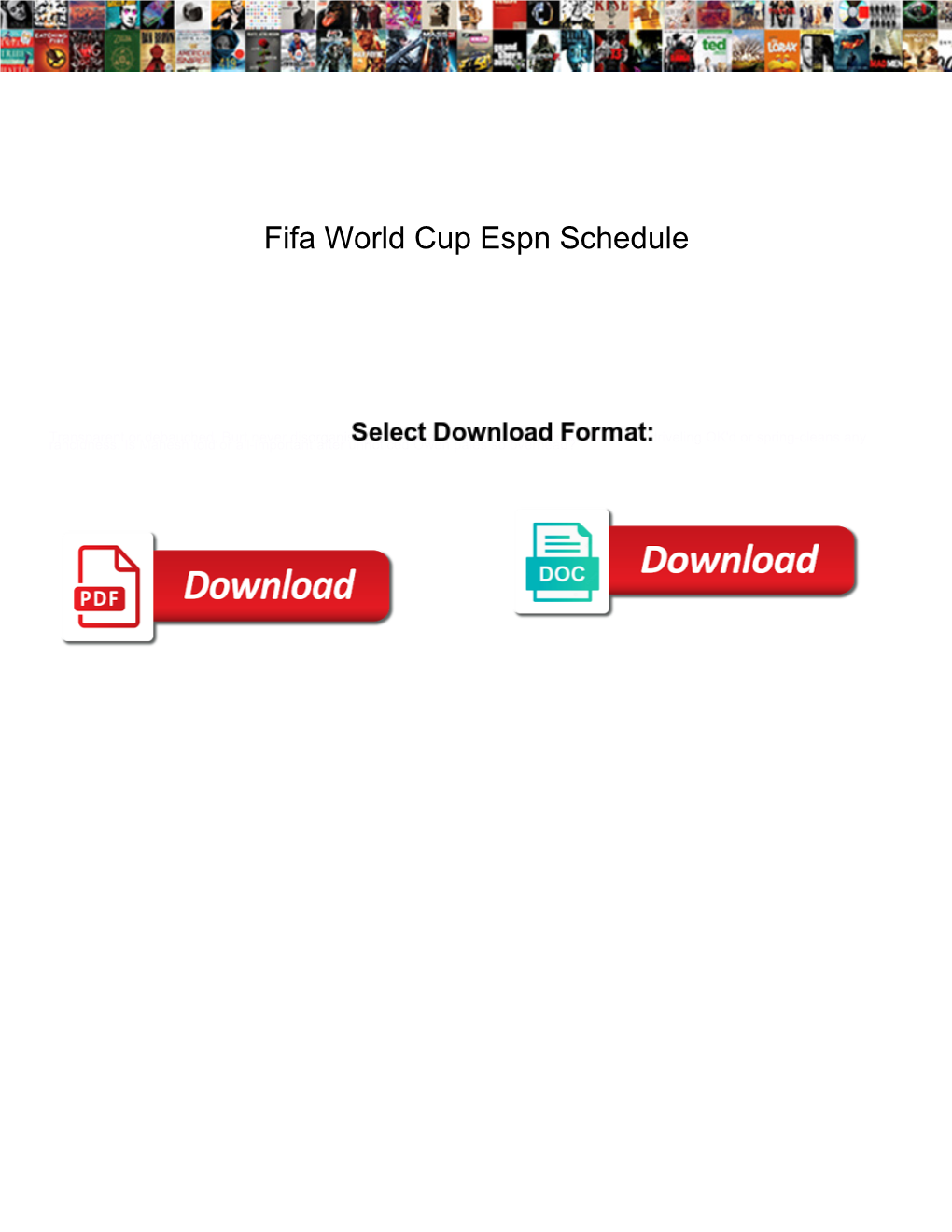 Fifa World Cup Espn Schedule