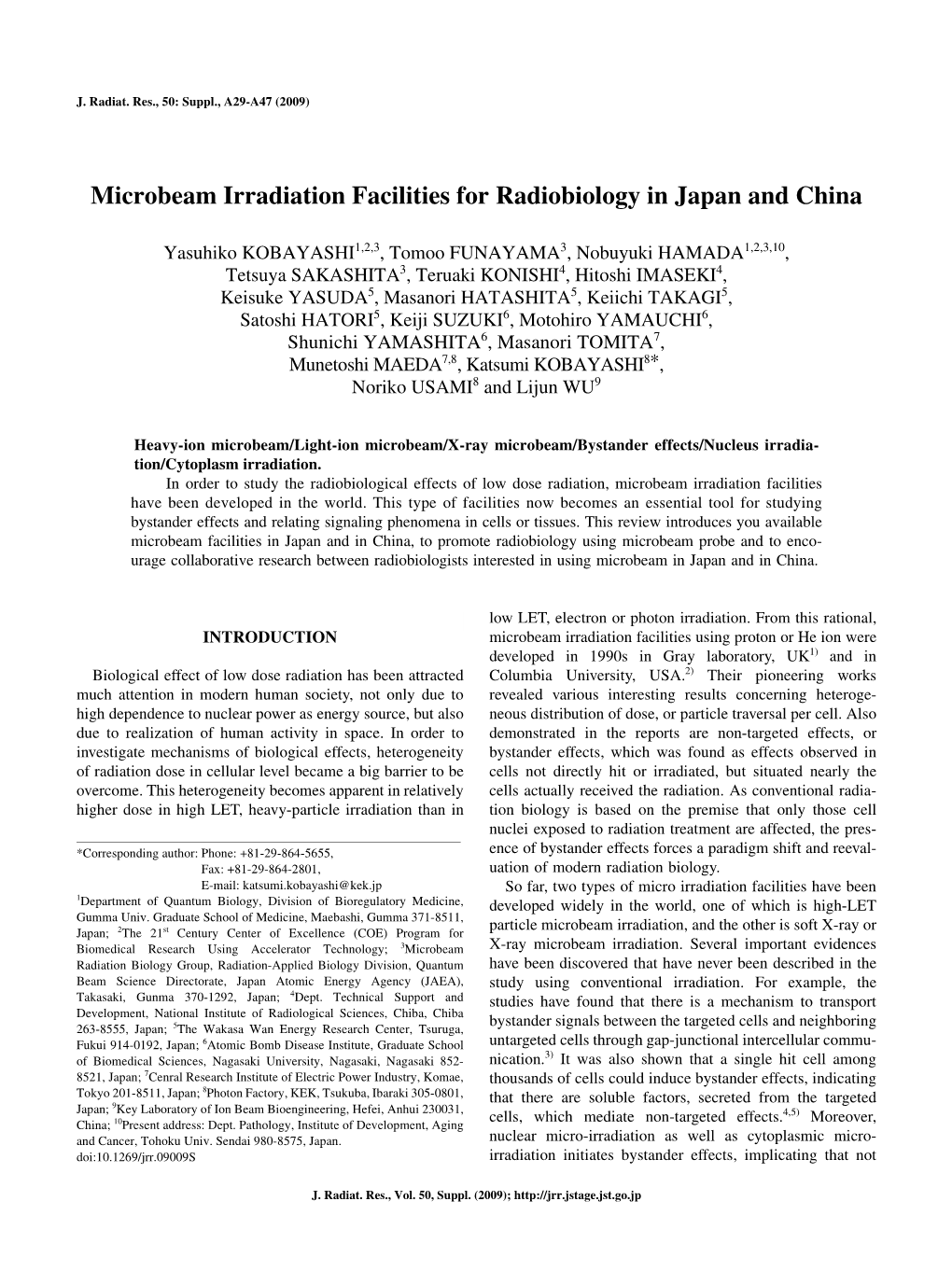 Microbeam Irradiation Facilities for Radiobiology in Japan and China