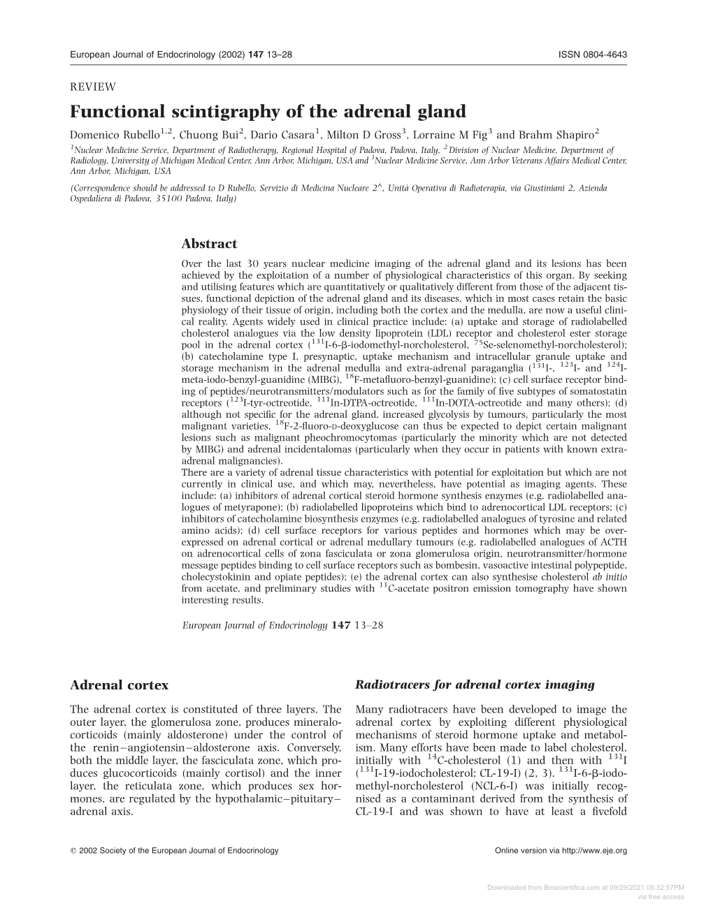 Functional Scintigraphy of the Adrenal Gland