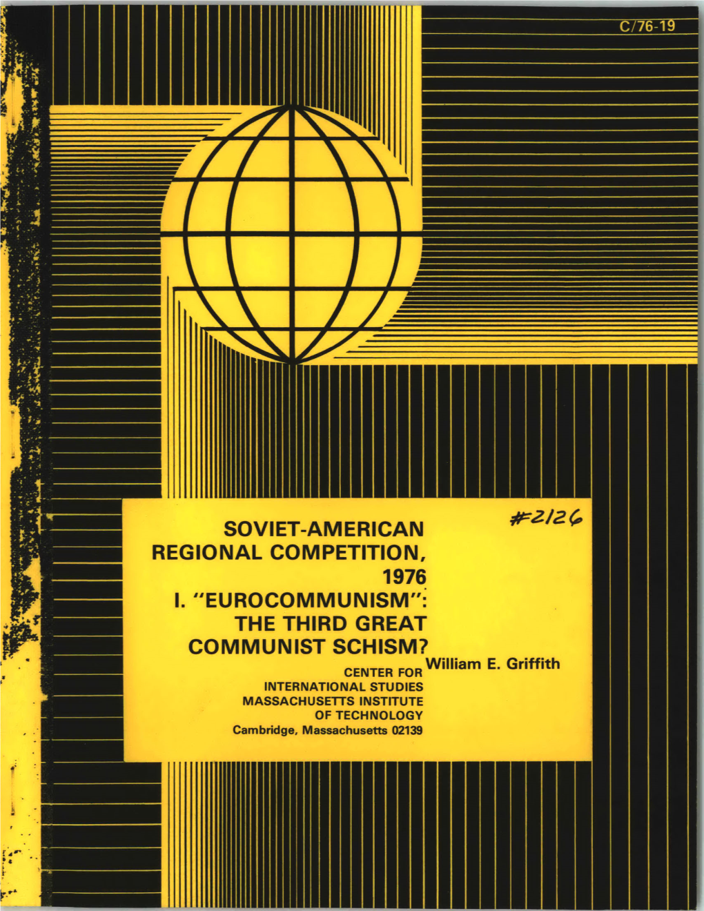 SOVIET-AMERICAN REGIONAL COMPETITION, 1976 I. 