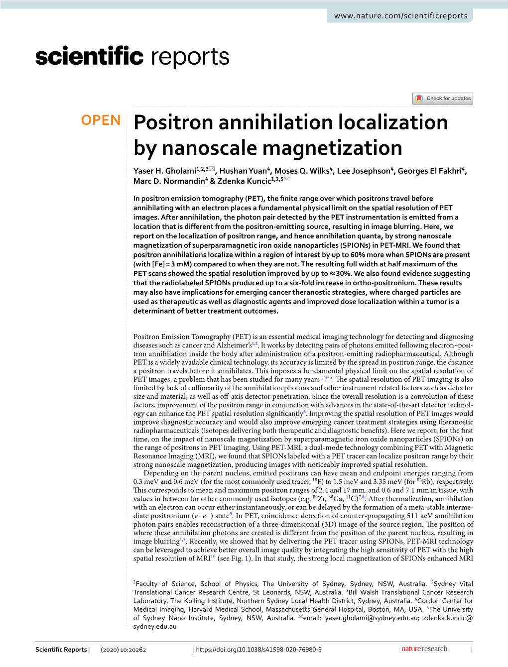 Positron Annihilation Localization by Nanoscale Magnetization Yaser H