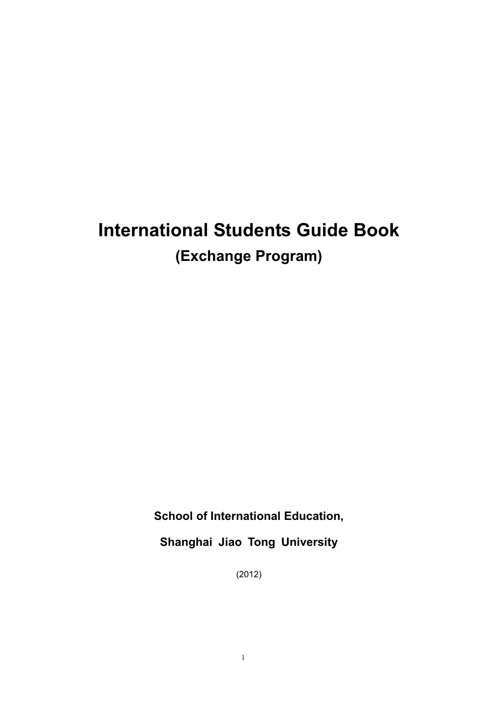 International Students Guide Book (Exchange Program)