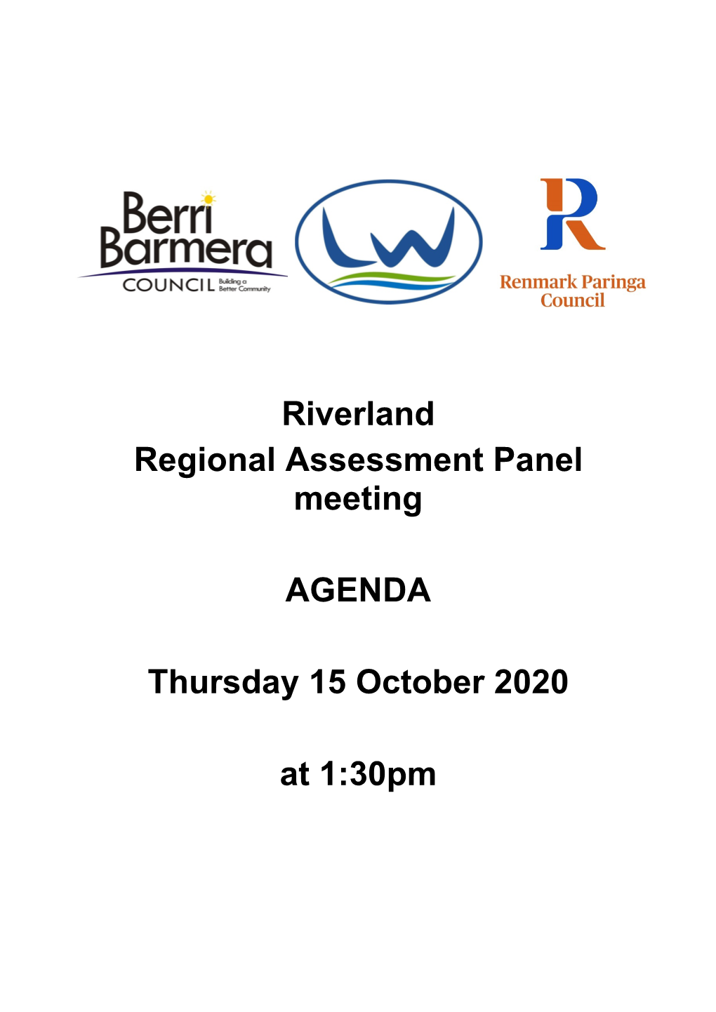 Riverland Regional Assessment Panel Meeting AGENDA Thursday