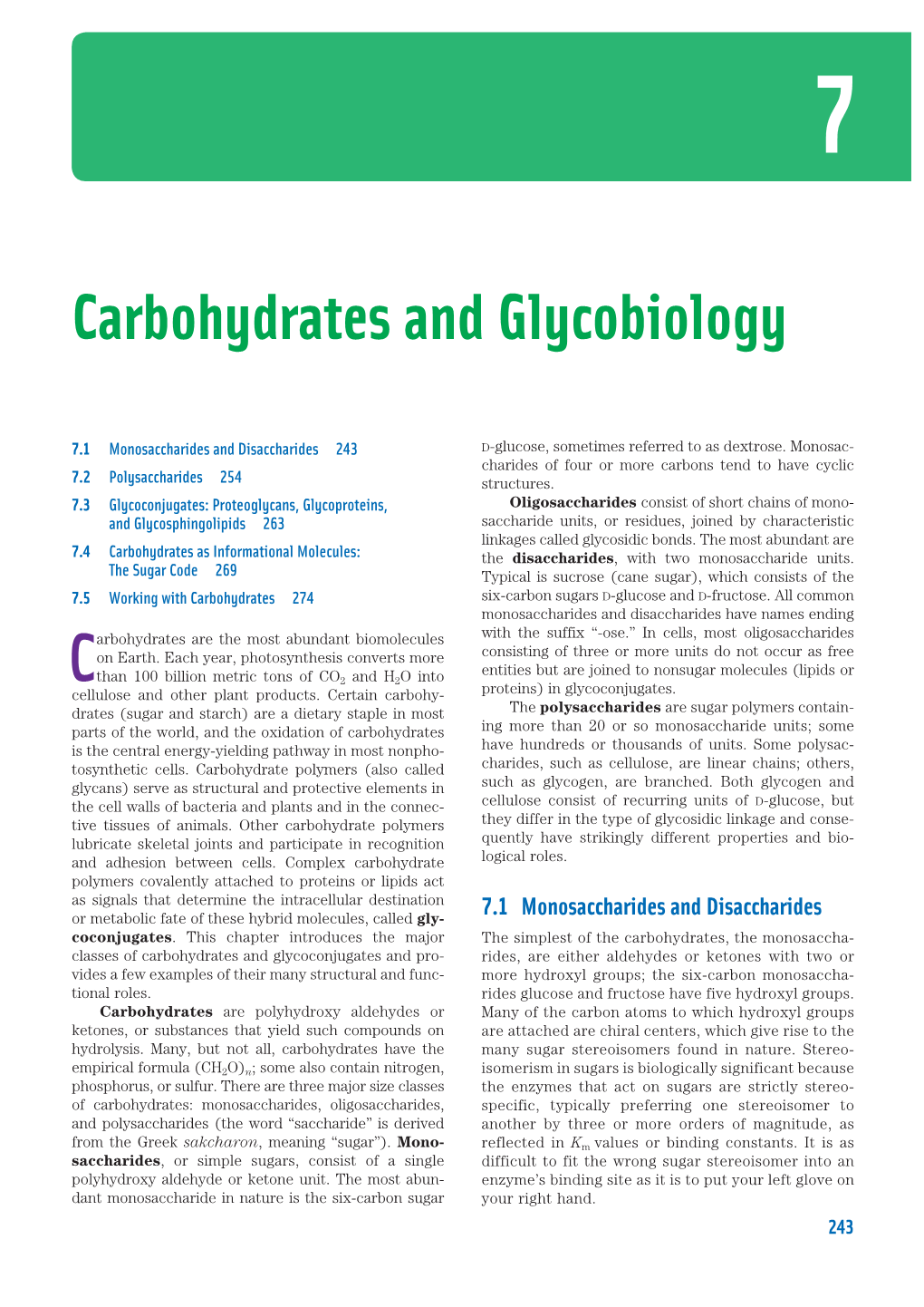 Carbohydrates and Glycobiology