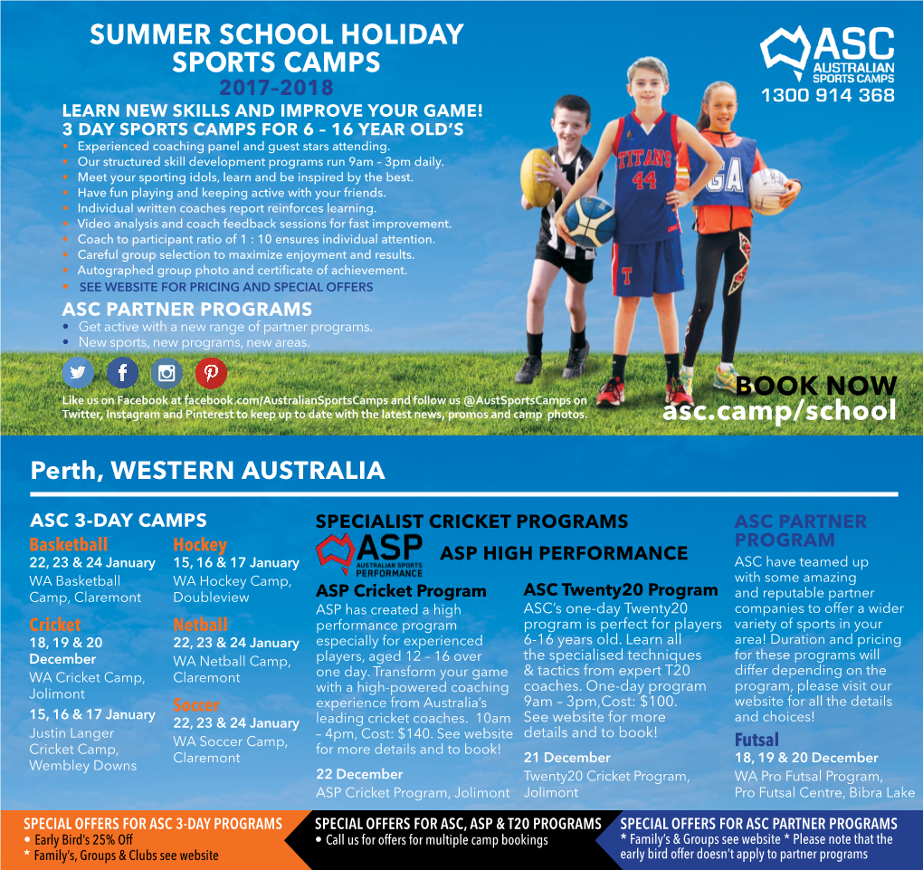 Summer School Holiday Sports Camps