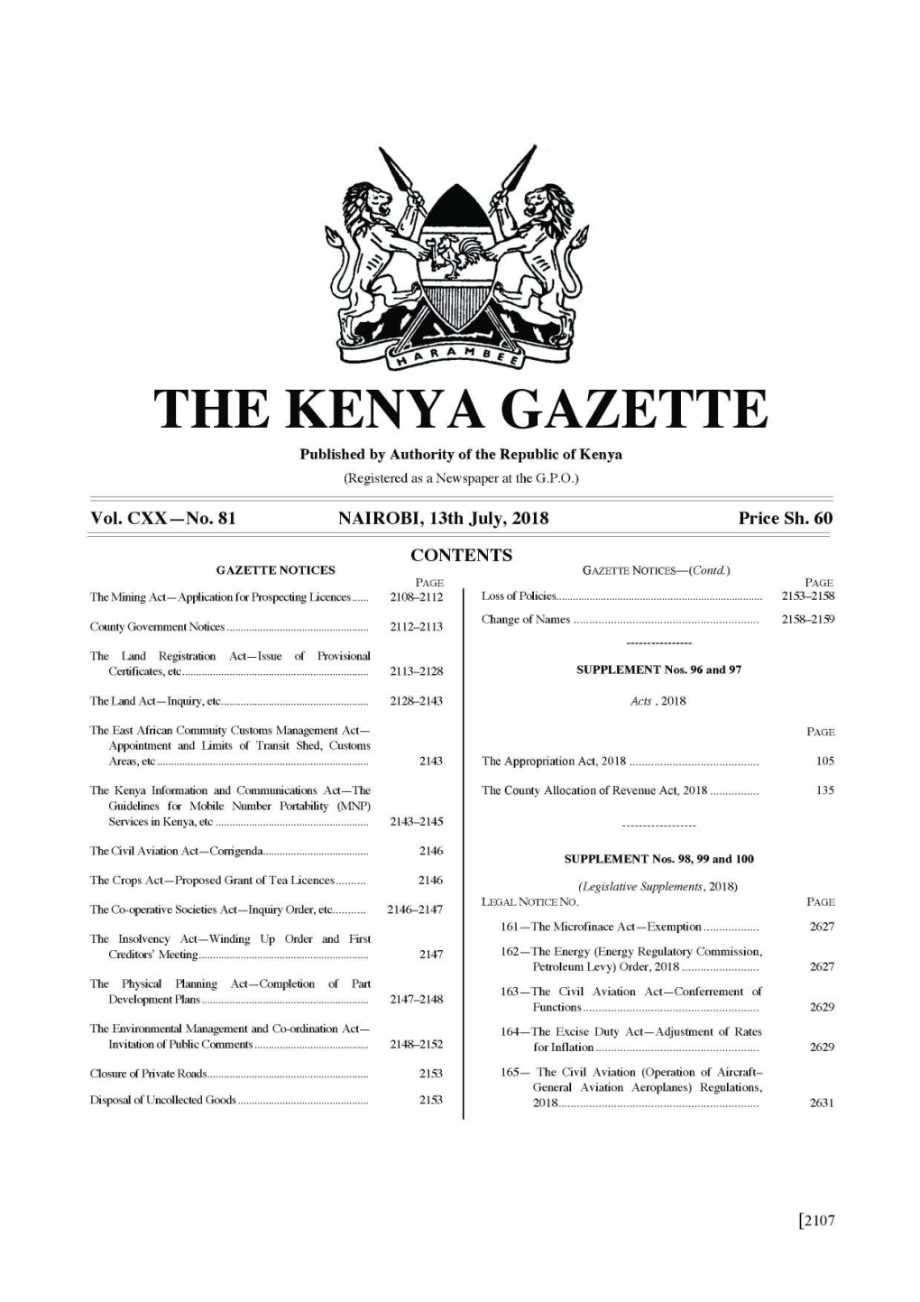 The Kenya Gazette