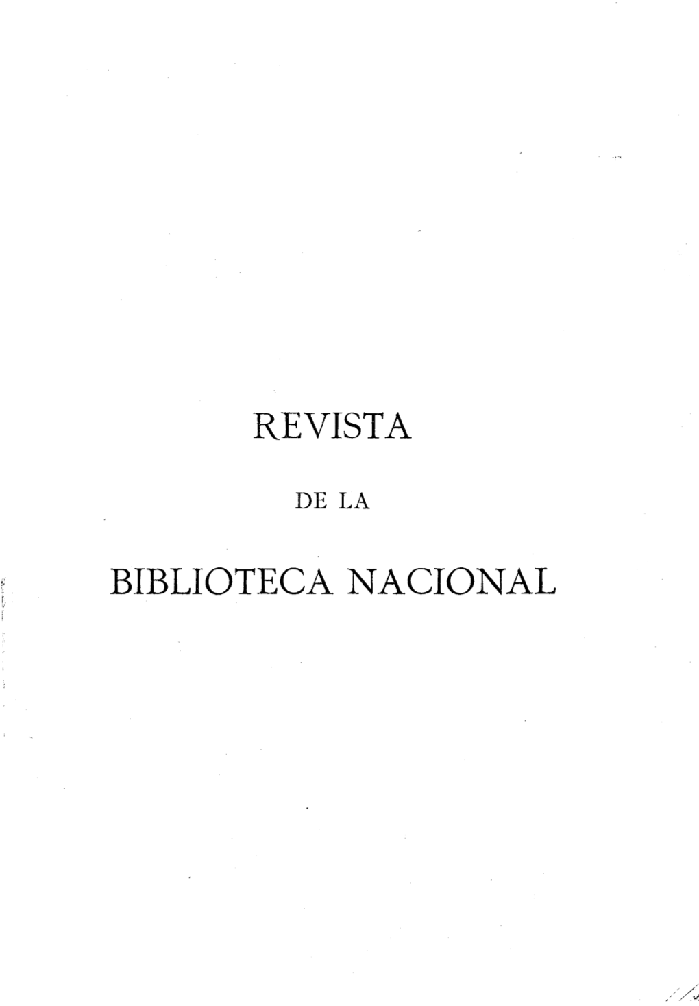 Revista De La Biblioteca Nacional