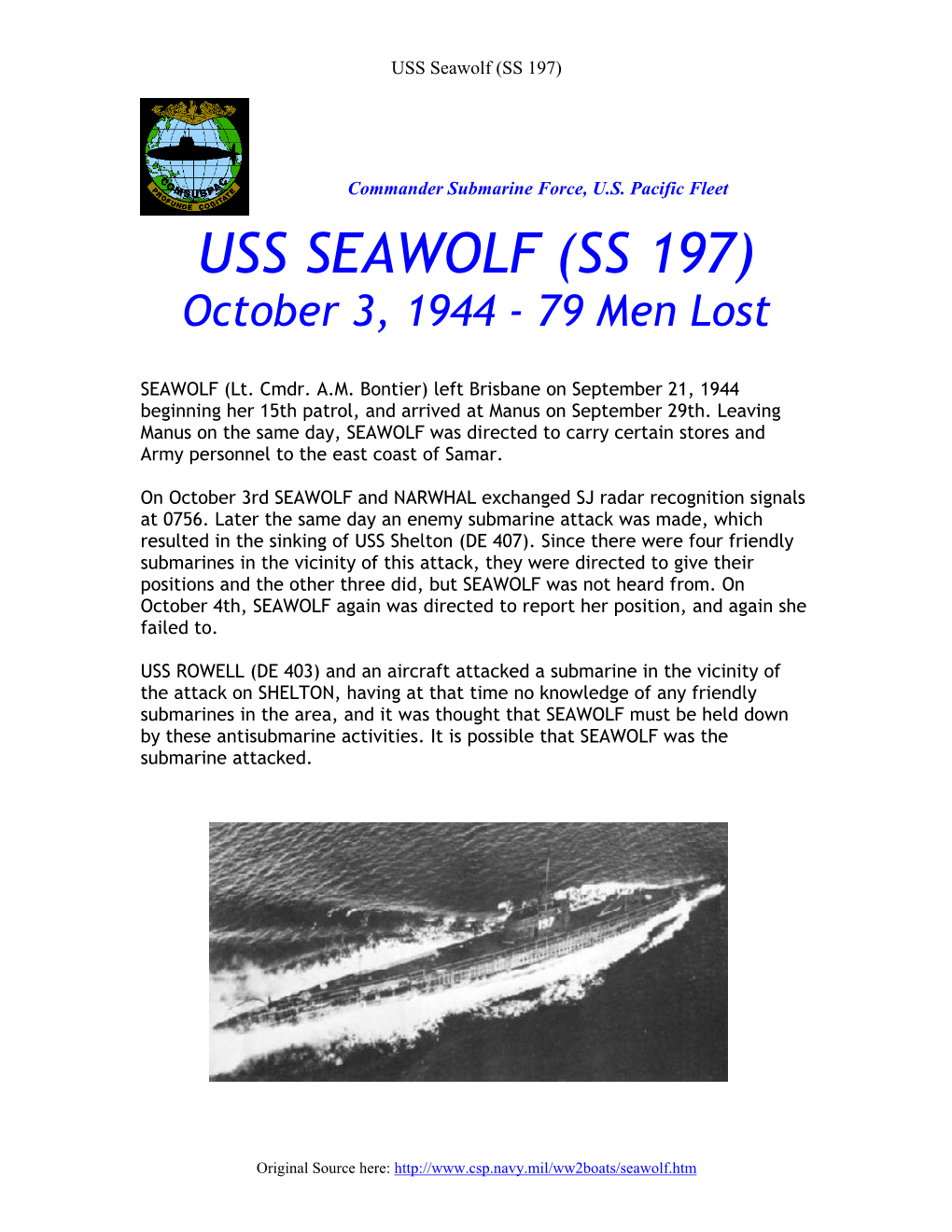 USS Seawolf (SS 197)