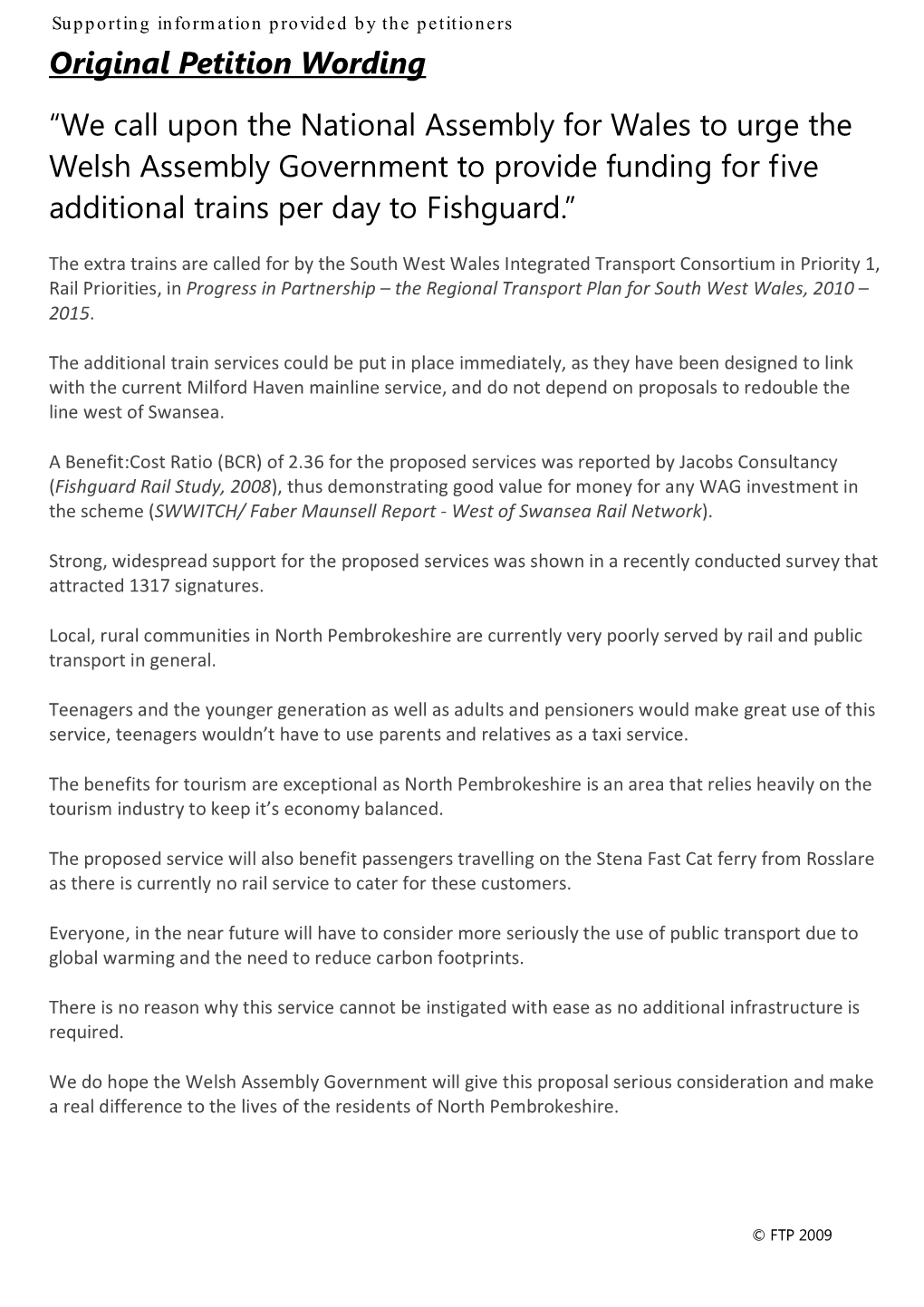 P-03-256 Additional Trains to Fishguard PDF 4 MB