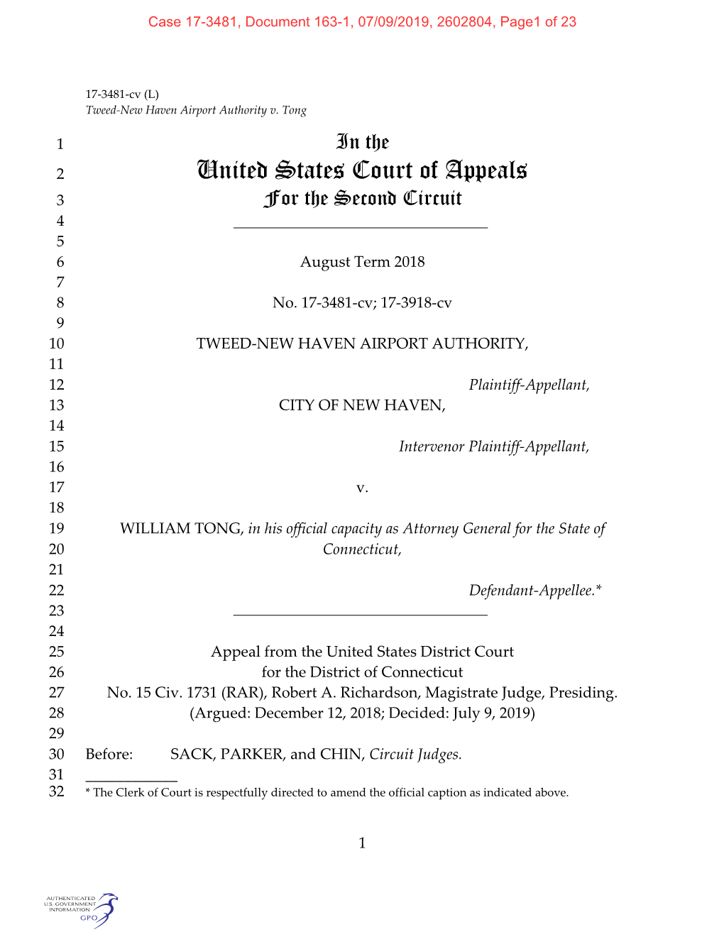 United States Court of Appeals 3 for the Second Circuit 4 5 6 August Term 2018 7 8 No