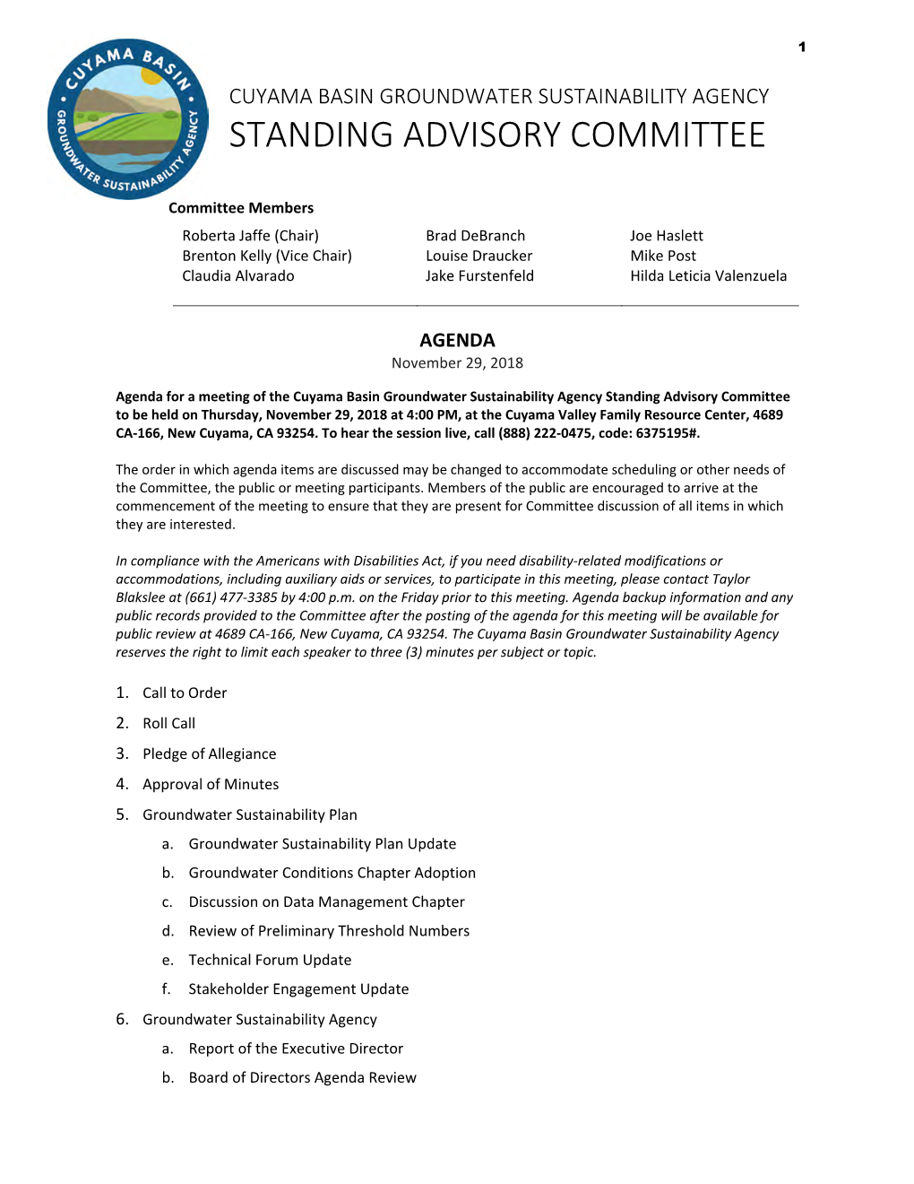 Standing Advisory Committee