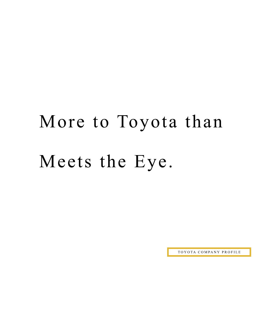 Toyota Company Profile
