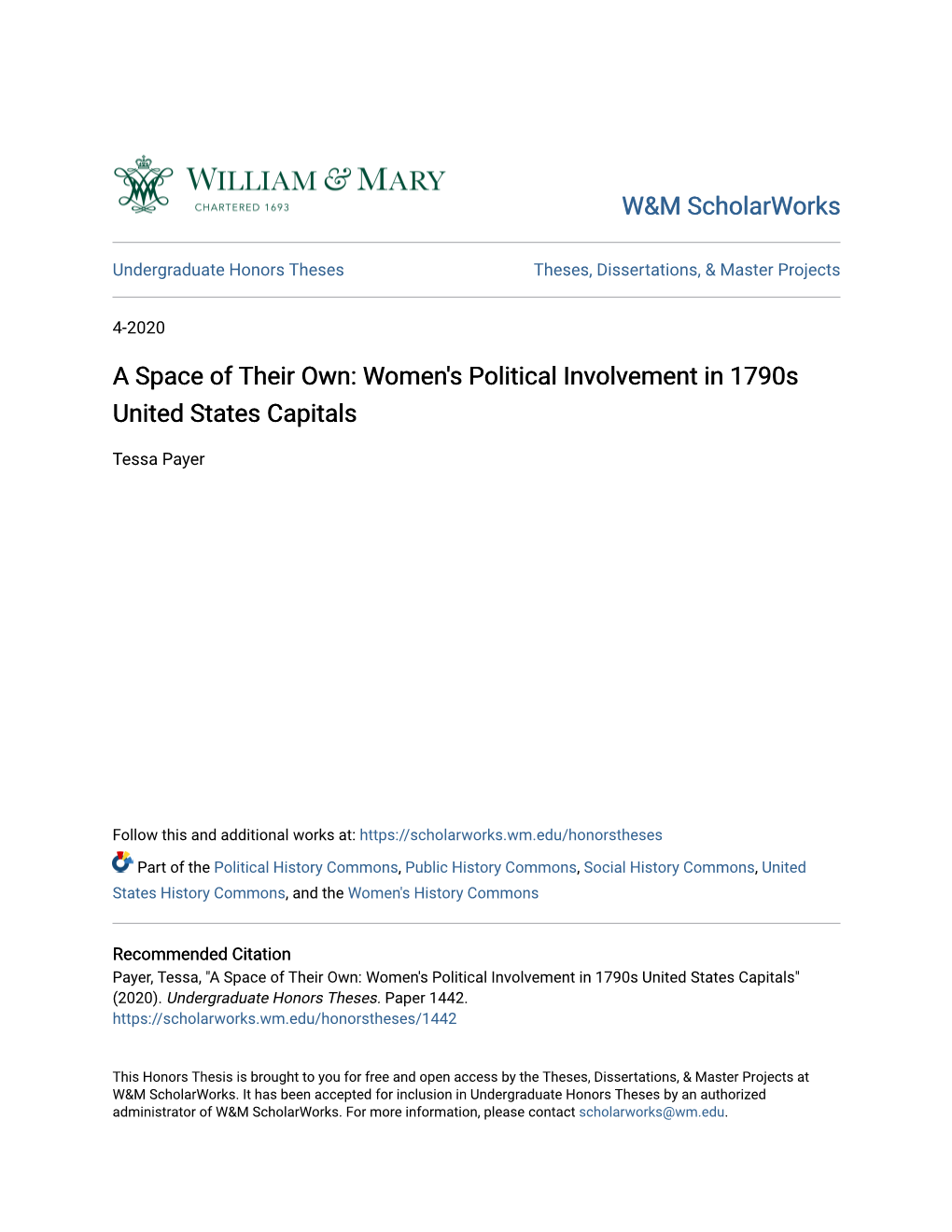 Women's Political Involvement in 1790S United States Capitals