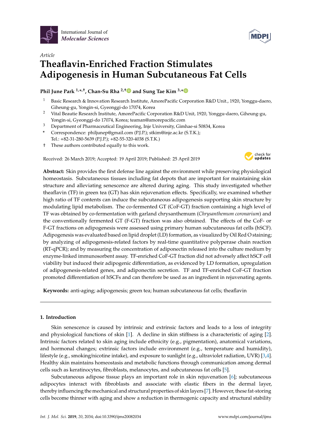 Theaflavin-Enriched Fraction Stimulates Adipogenesis in Human Subcutaneous Fat Cells