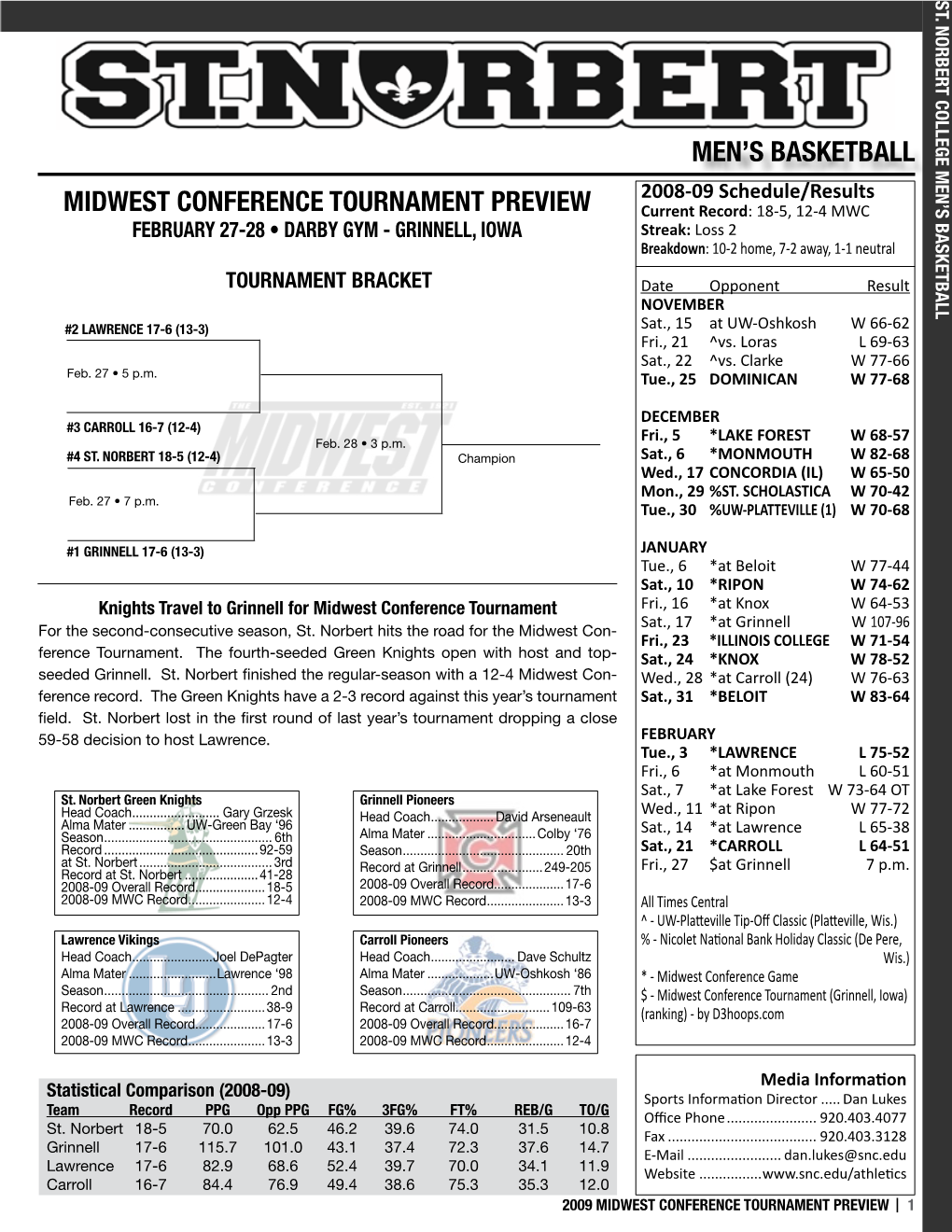 Men's Basketball Midwest Conference Tournament