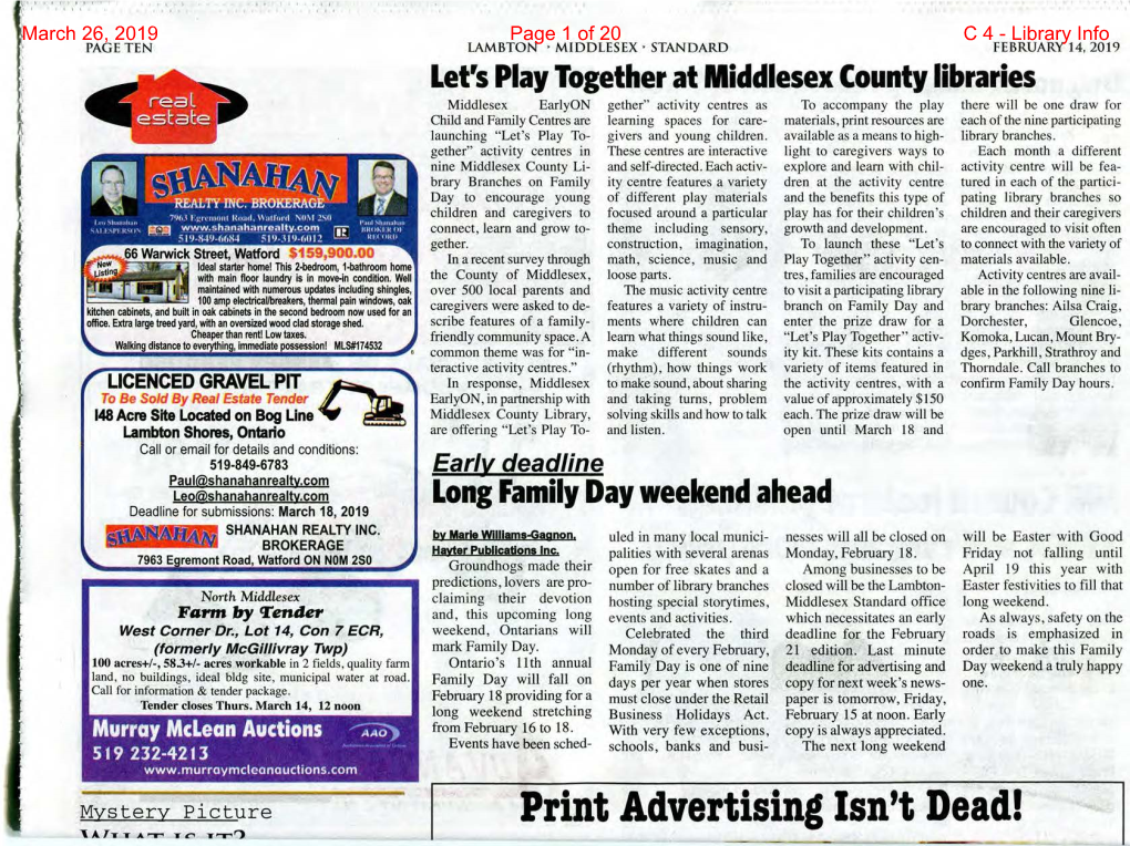 Newspaper Articles About Middlesex County Libraries