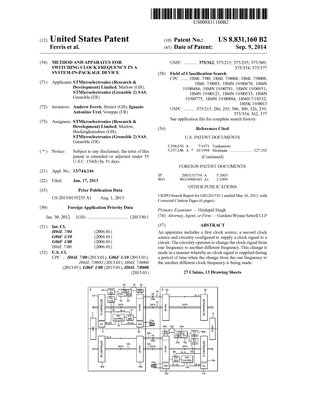 (12) United States Patent (10) Patent No.: US 8,831,160 B2 Ferris Et Al