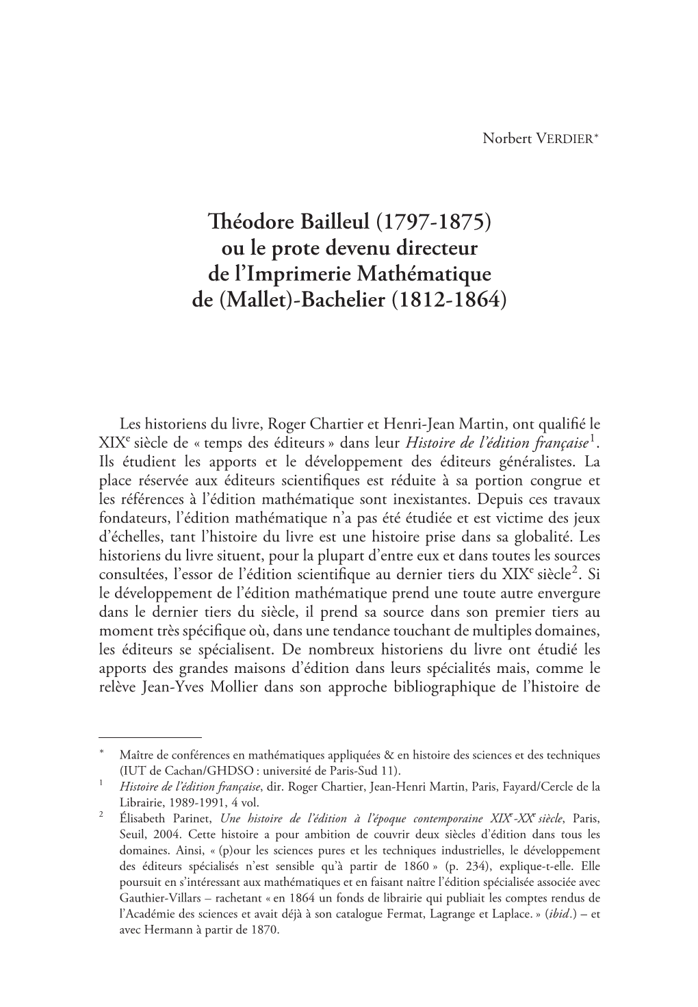 Ou Le Prote Devenu Directeur De L'imprimerie Mathématique De