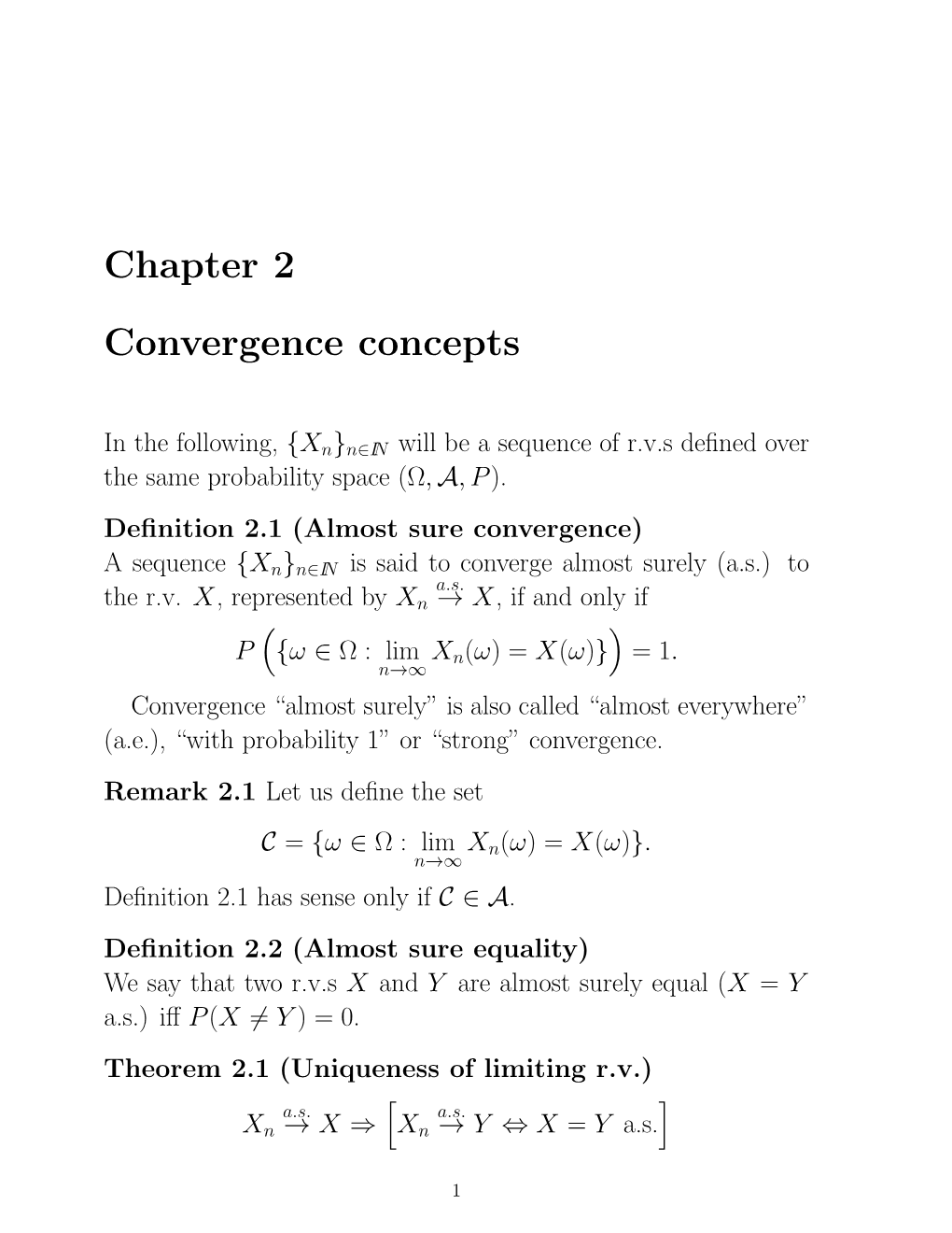 Chapter 2 Convergence Concepts