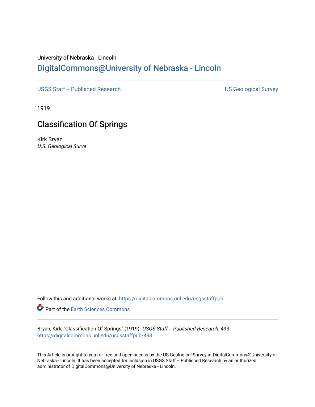 Classification of Springs