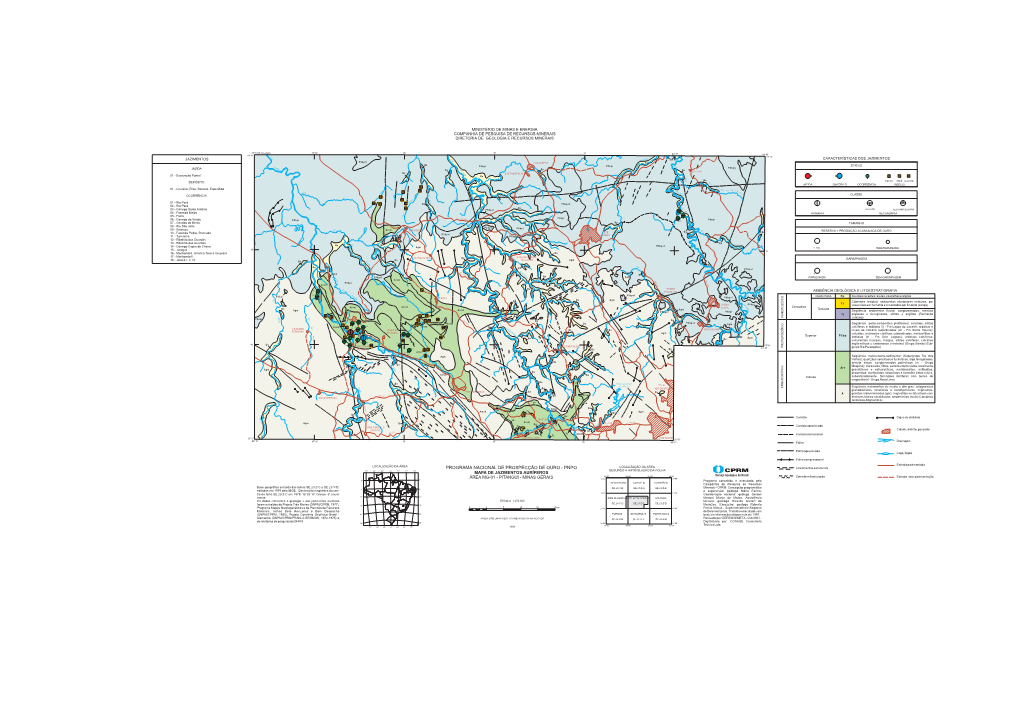 Área MG-01, Pitangui Minas Gerais. Mapa De Jazimentos