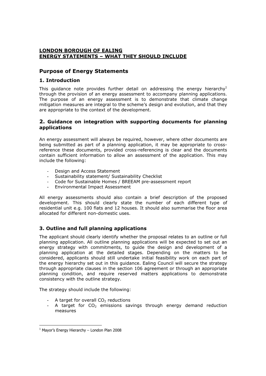 Purpose of Energy Statements 1