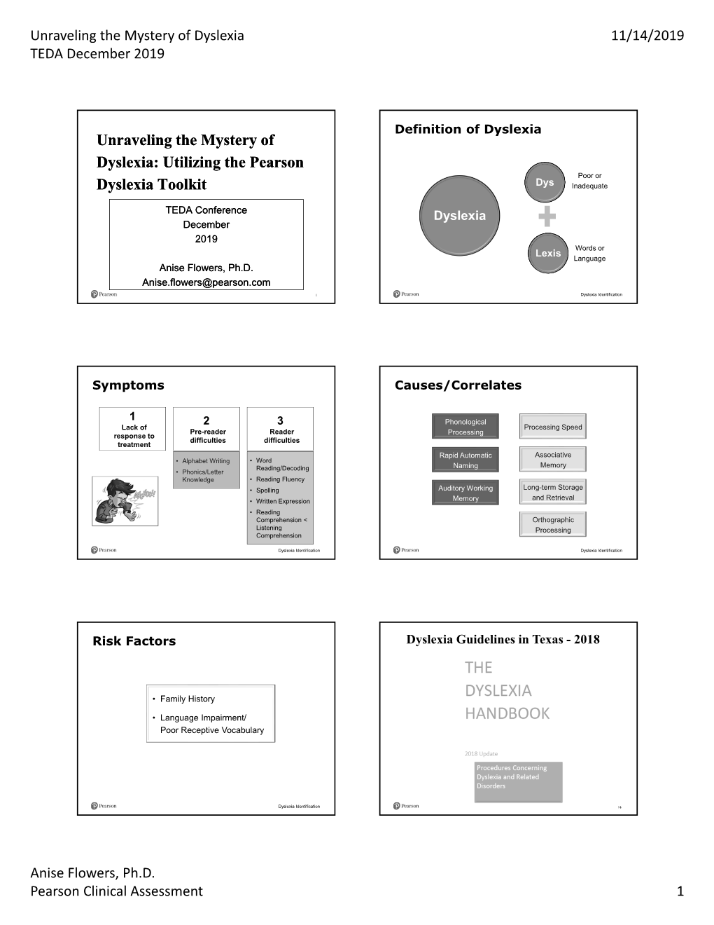 Unraveling the Mystery of Dyslexia 11/14/2019 TEDA December 2019