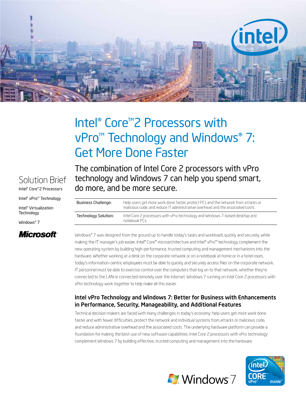 Intel® Core(TM)2 Processors with Vpro(TM) Technology and Windows