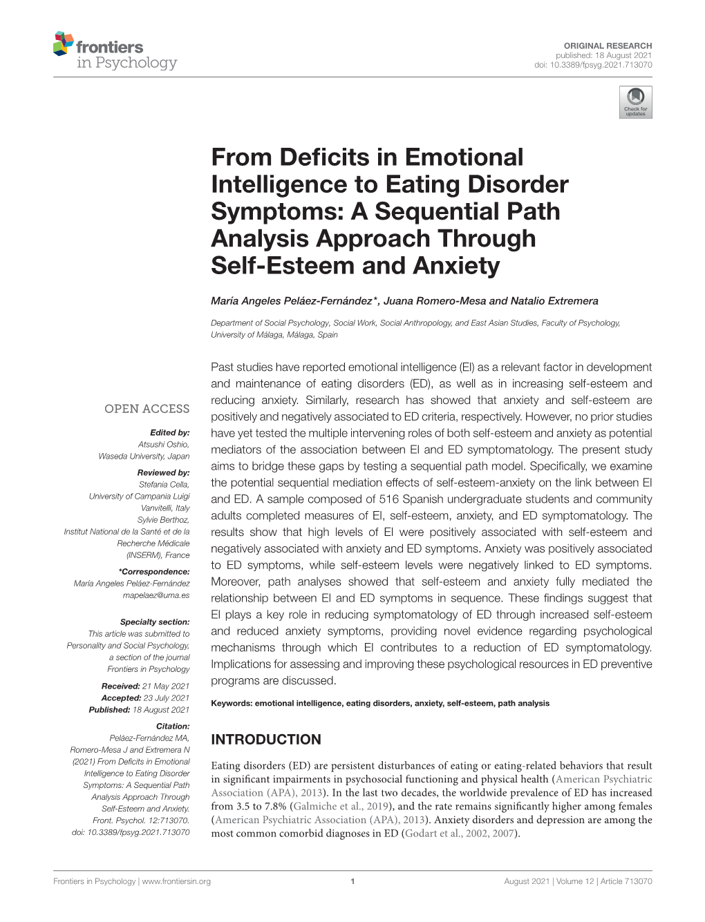 From Deficits in Emotional Intelligence to Eating Disorder
