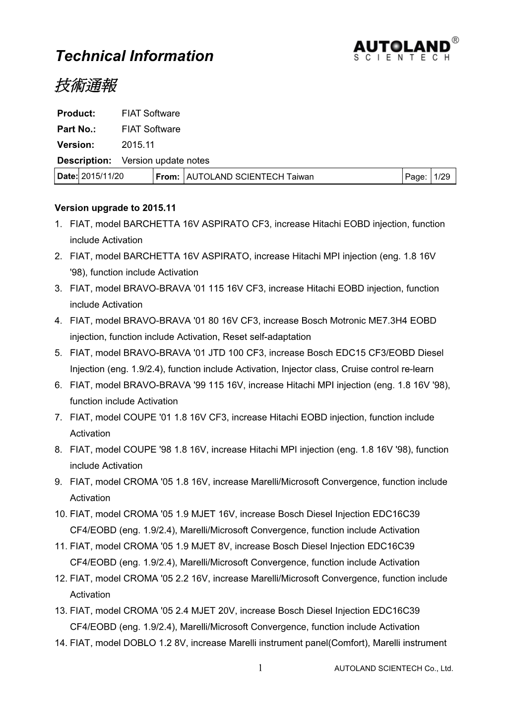 Technical Information 技術通報