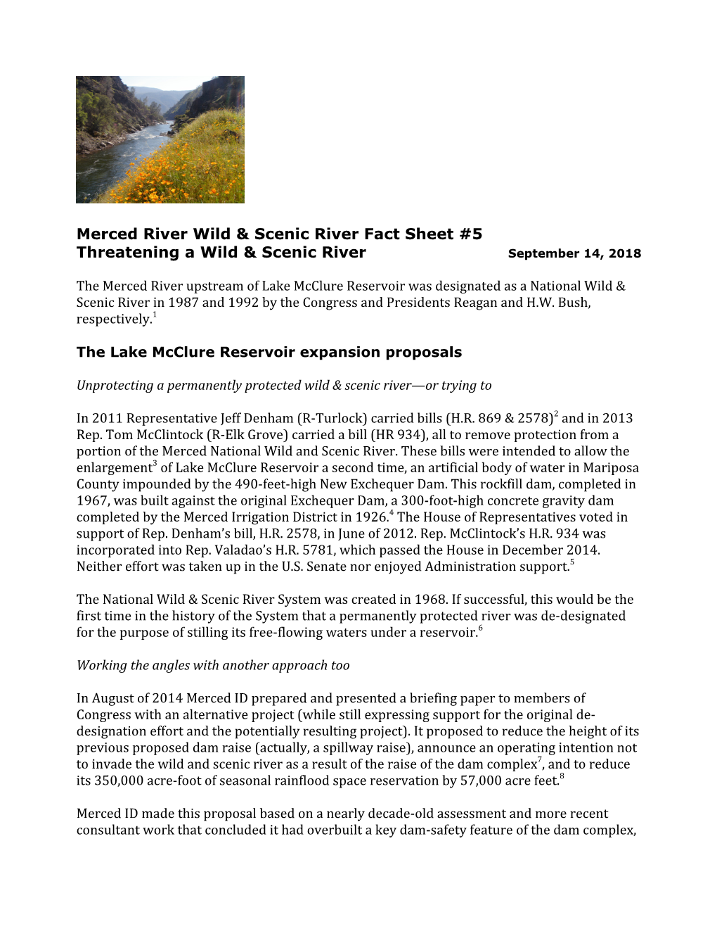 Merced River Wild & Scenic River Fact Sheet #5