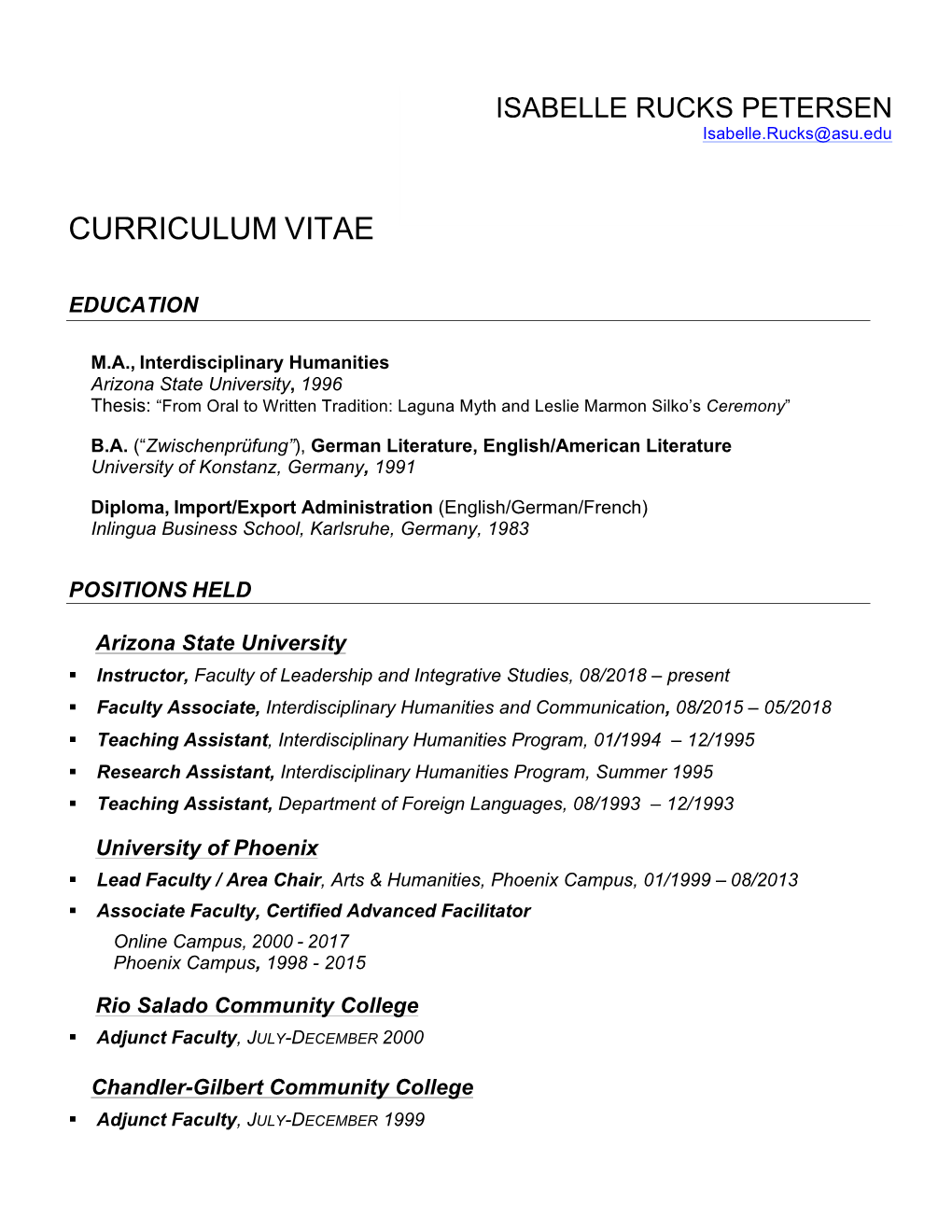 Curriculum Vitae