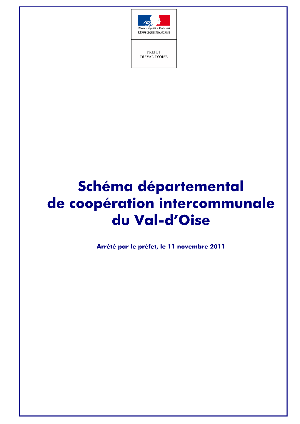Schéma Départemental De Coopération Intercommunale Du Val-D'oise