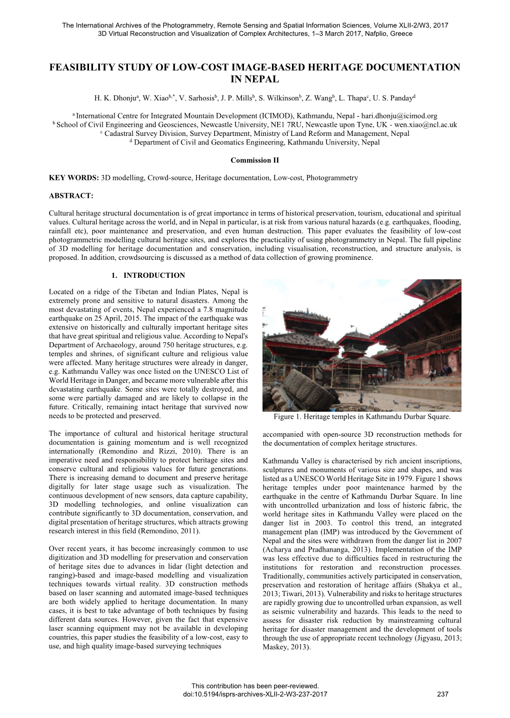 Feasibility Study of Low-Cost Image-Based Heritage Documentation in Nepal