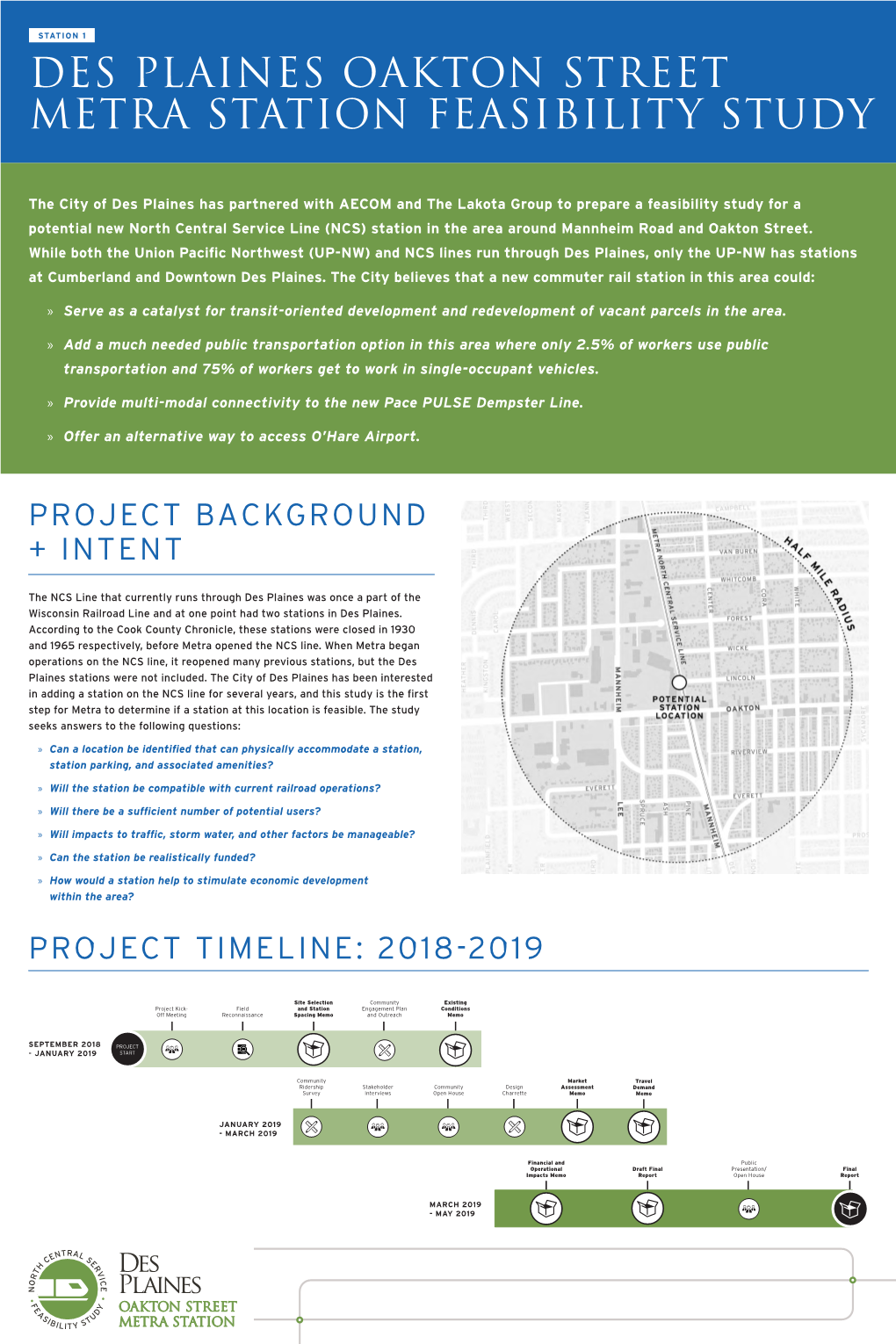 Des Plaines Oakton Street Metra Station Feasibility Study