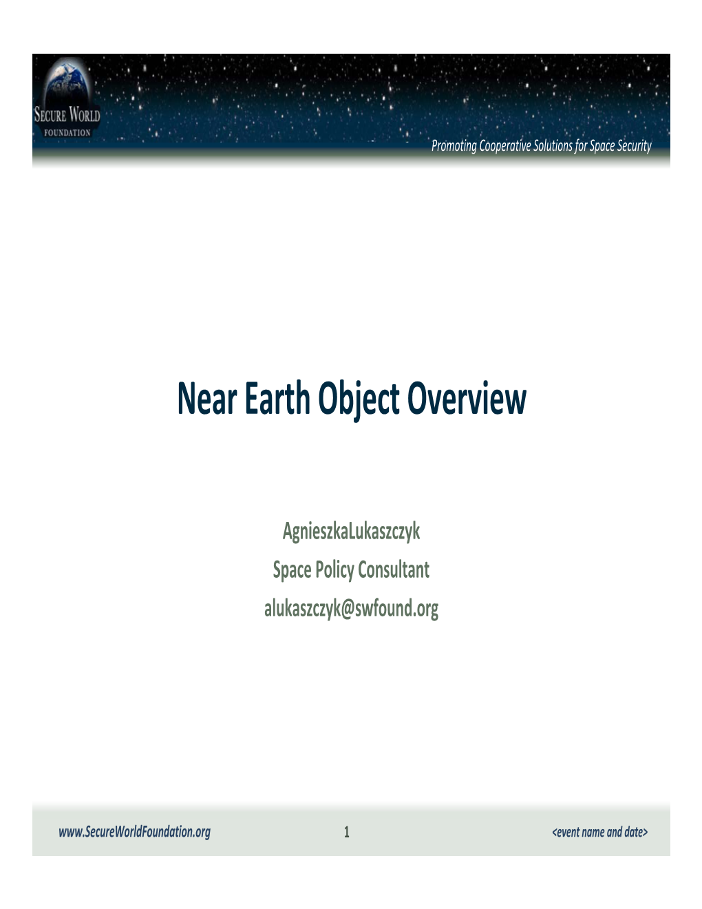 Near Earth Object Overview