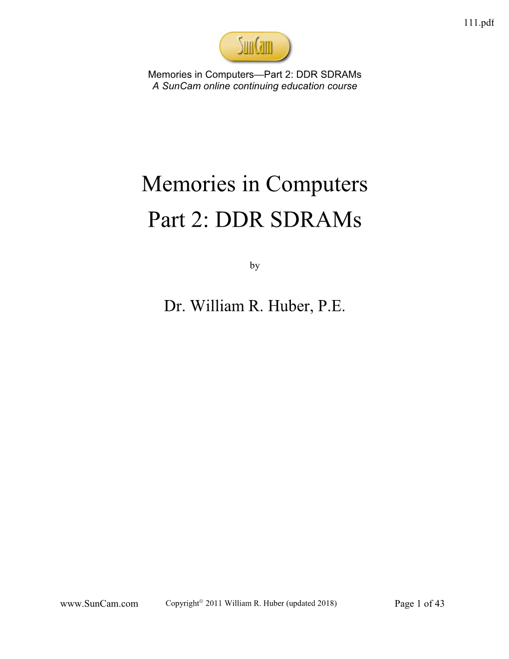 Memories in Computers Part 2: DDR Sdrams