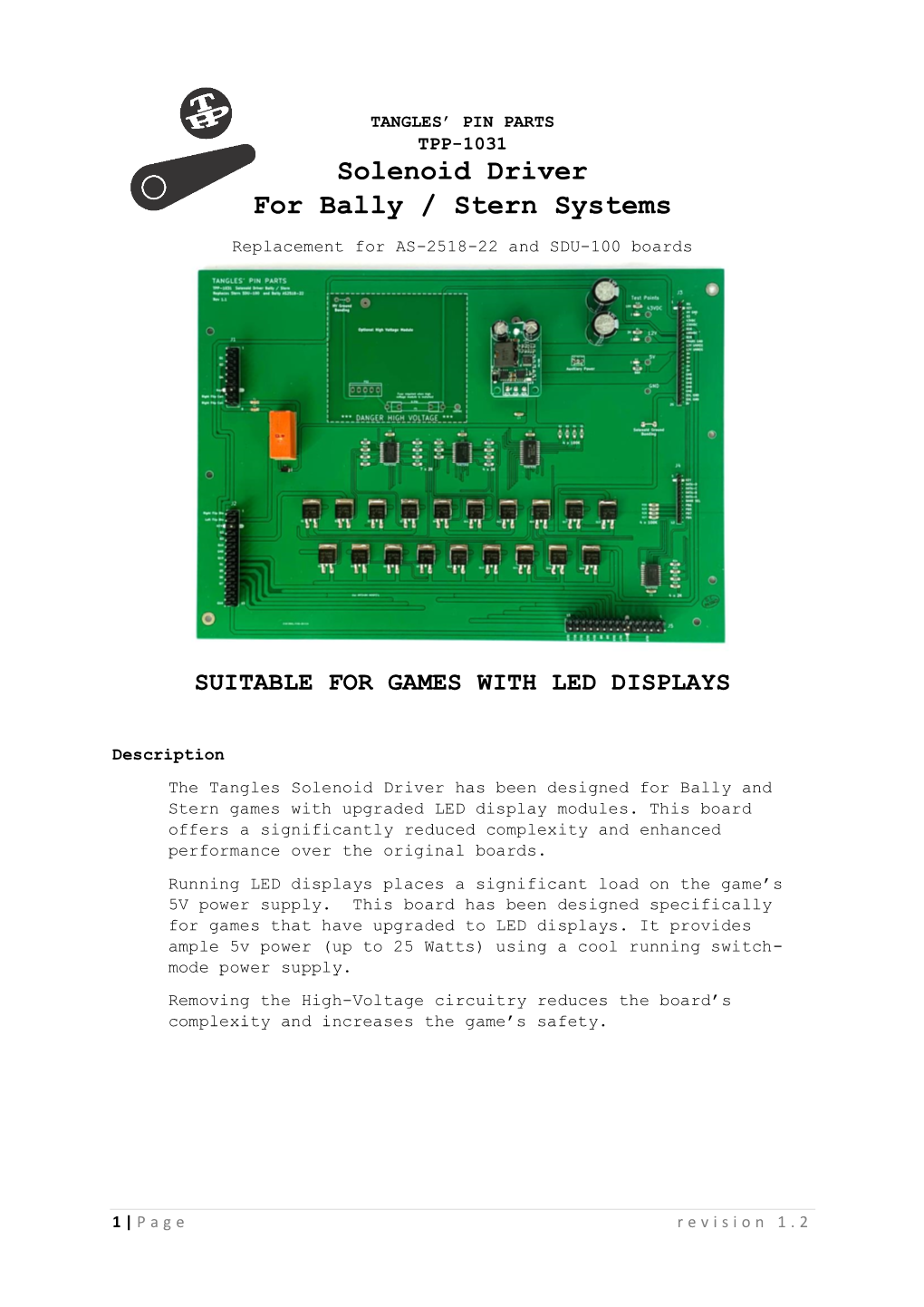 Solenoid Driver for Bally / Stern Systems