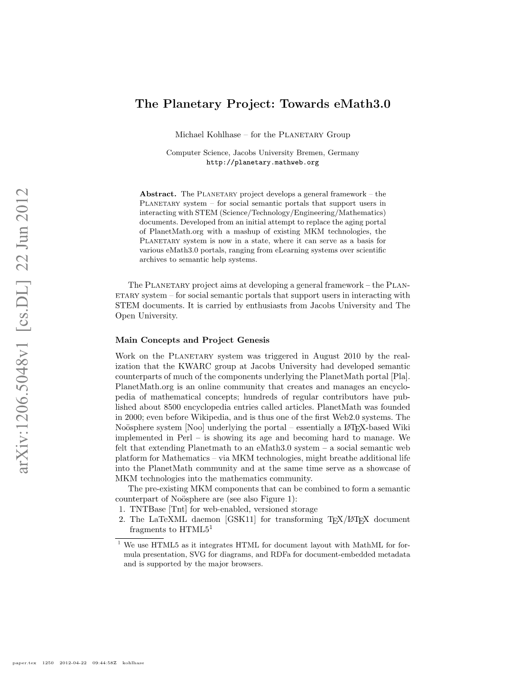 The Planetary Project: Towards Emath3. 0