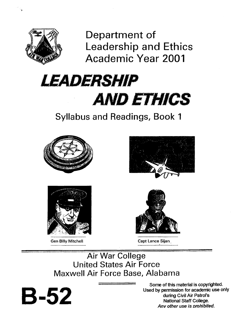 Leadership and Ethics Academic Year 2001