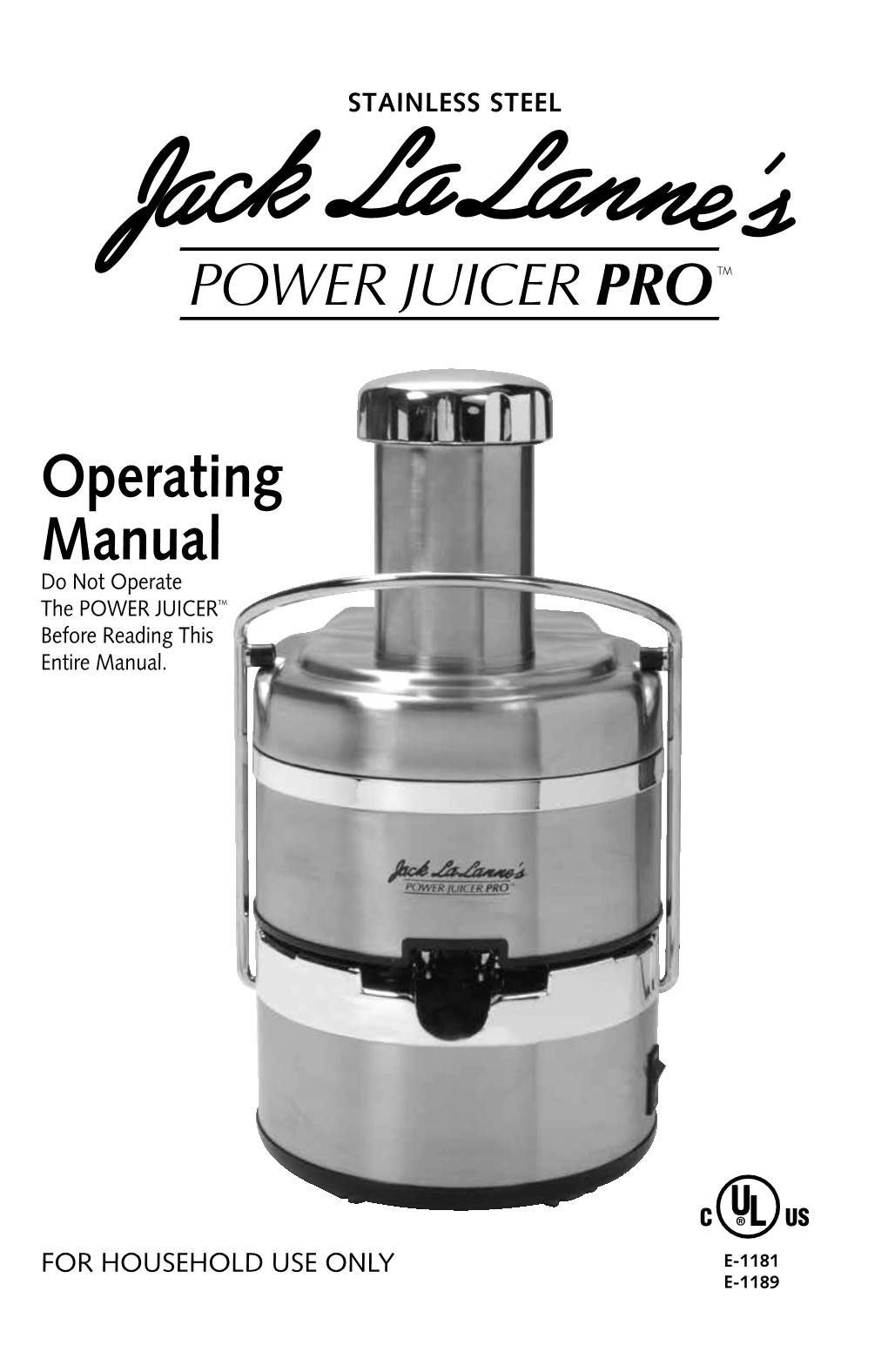 Power Juicer PRO Manual
