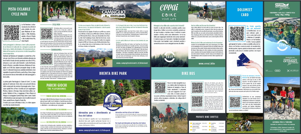 Parchi Giochi Pista Ciclabile Cycle Path Brenta Bike Park Dolomeet Card Bike