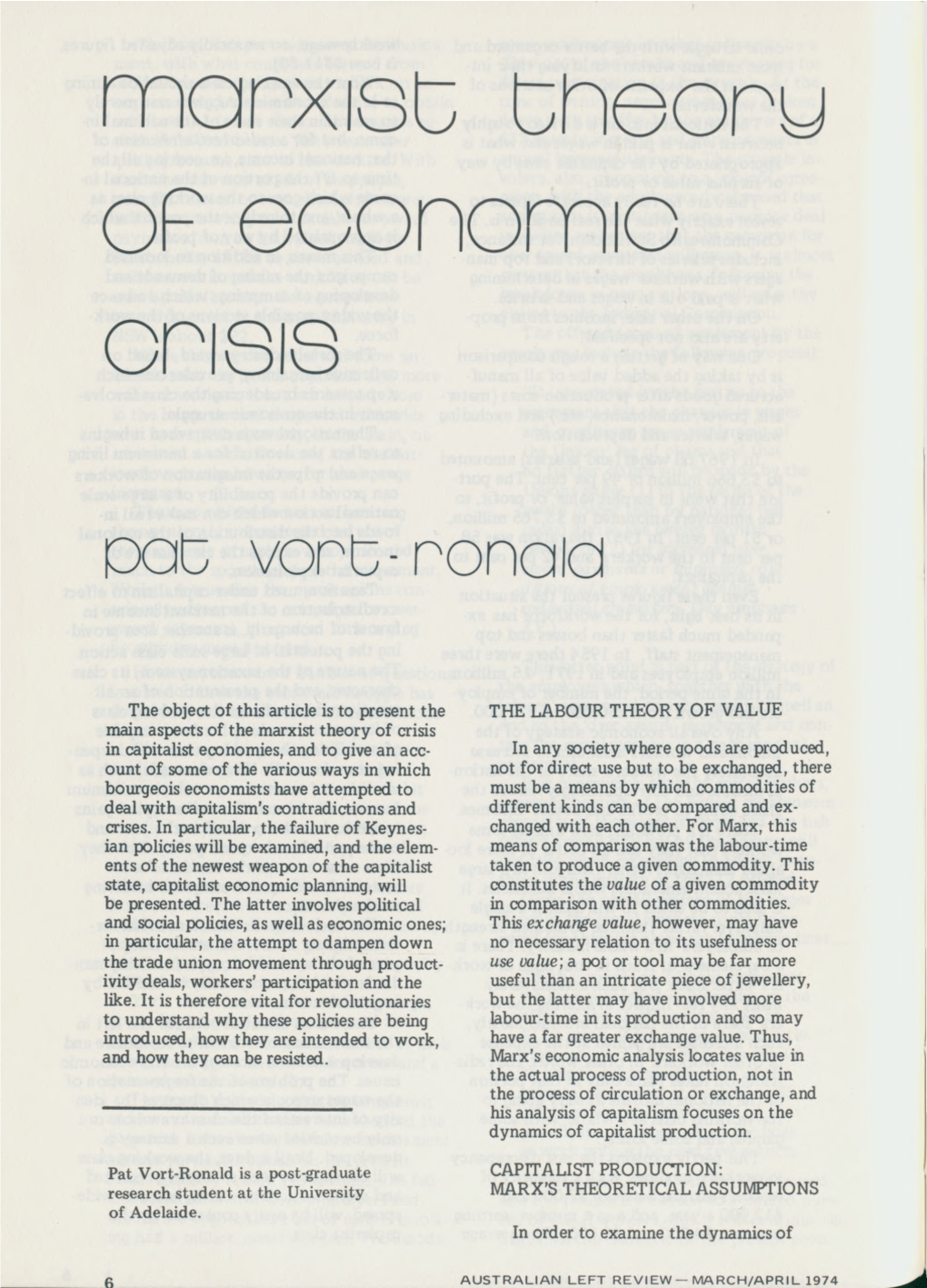 Marxist Theory of Economic Crisis