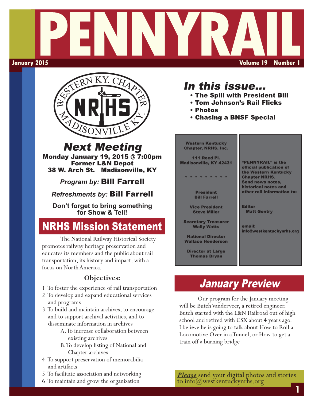 NRHS Mission Statement January Preview