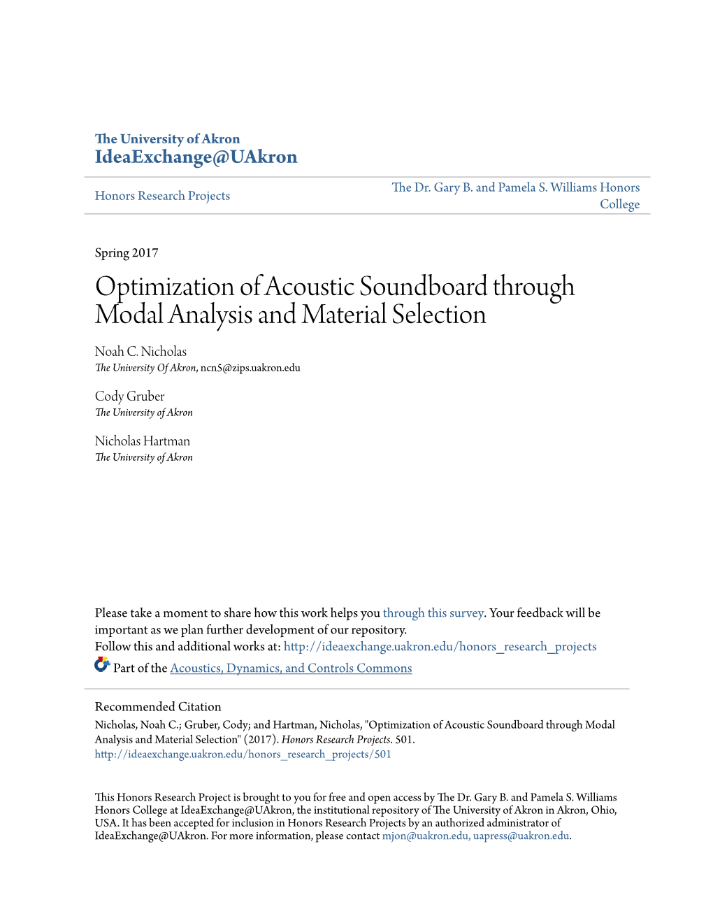 Optimization of Acoustic Soundboard Through Modal Analysis and Material Selection Noah C