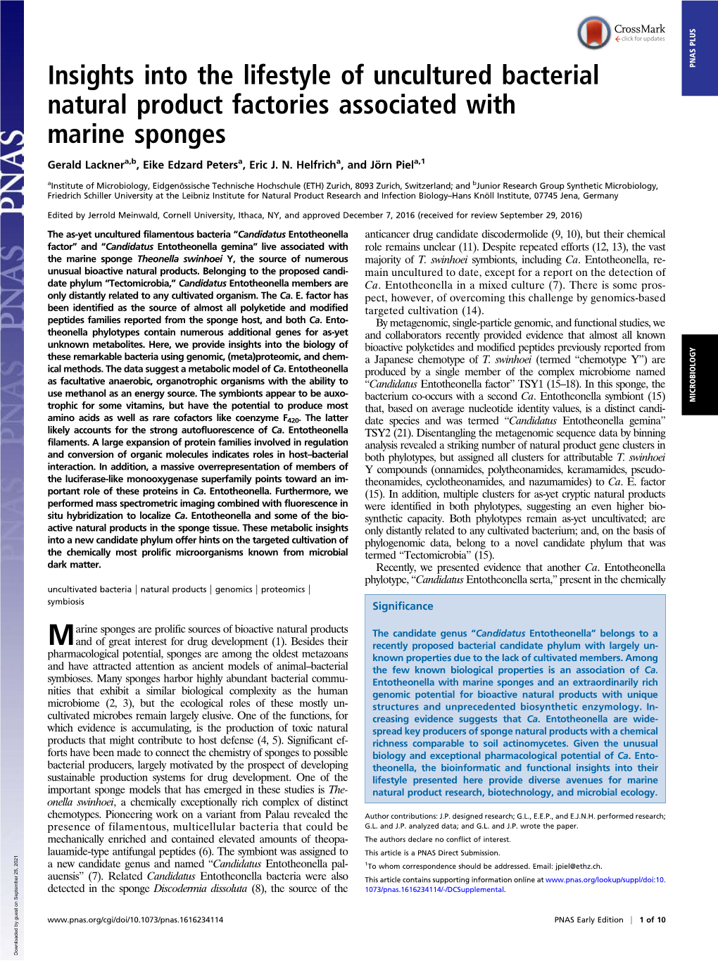 Insights Into the Lifestyle of Uncultured Bacterial Natural Product Factories